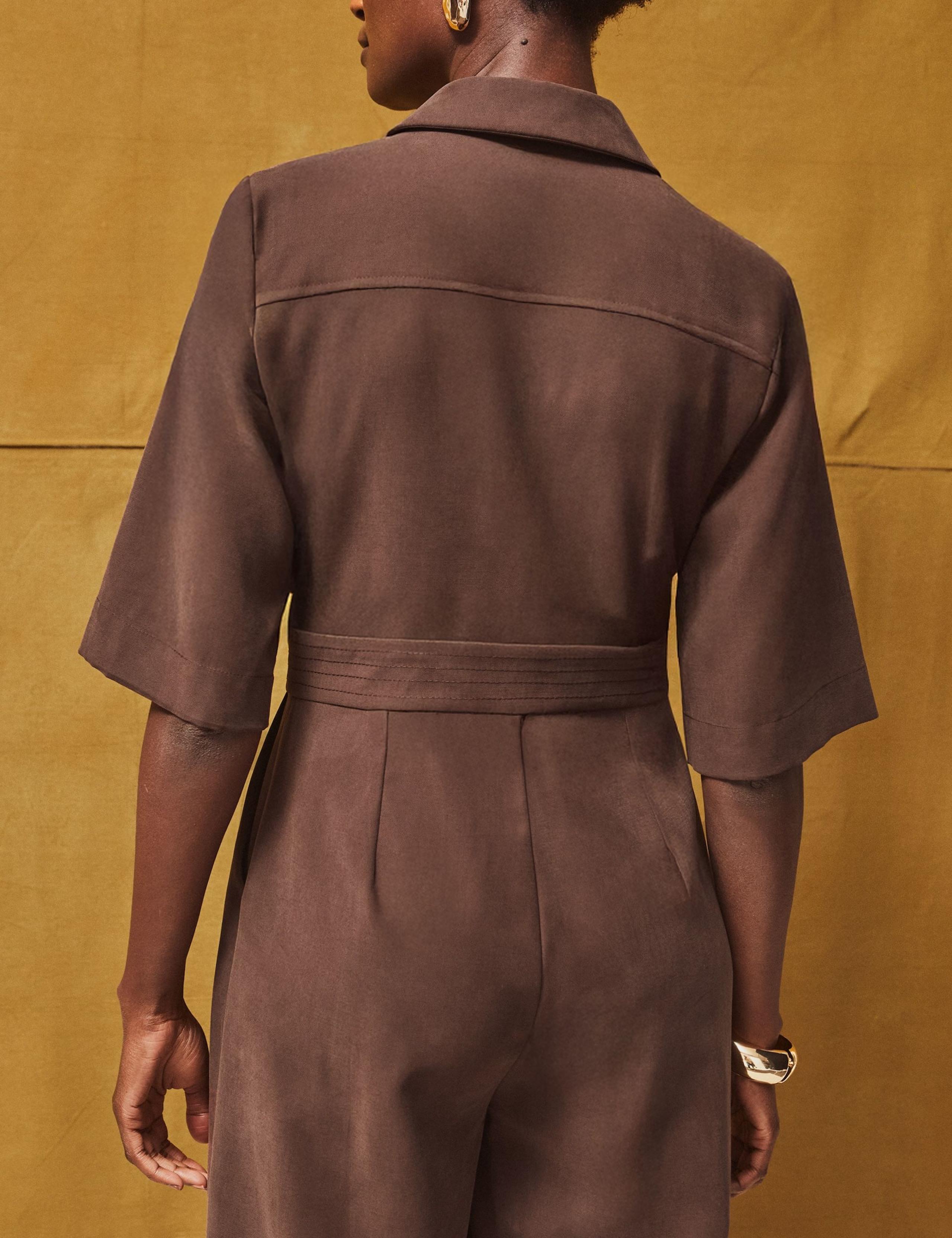 Pleated Short Sleeve Wide Leg Jumpsuit 5 of 6
