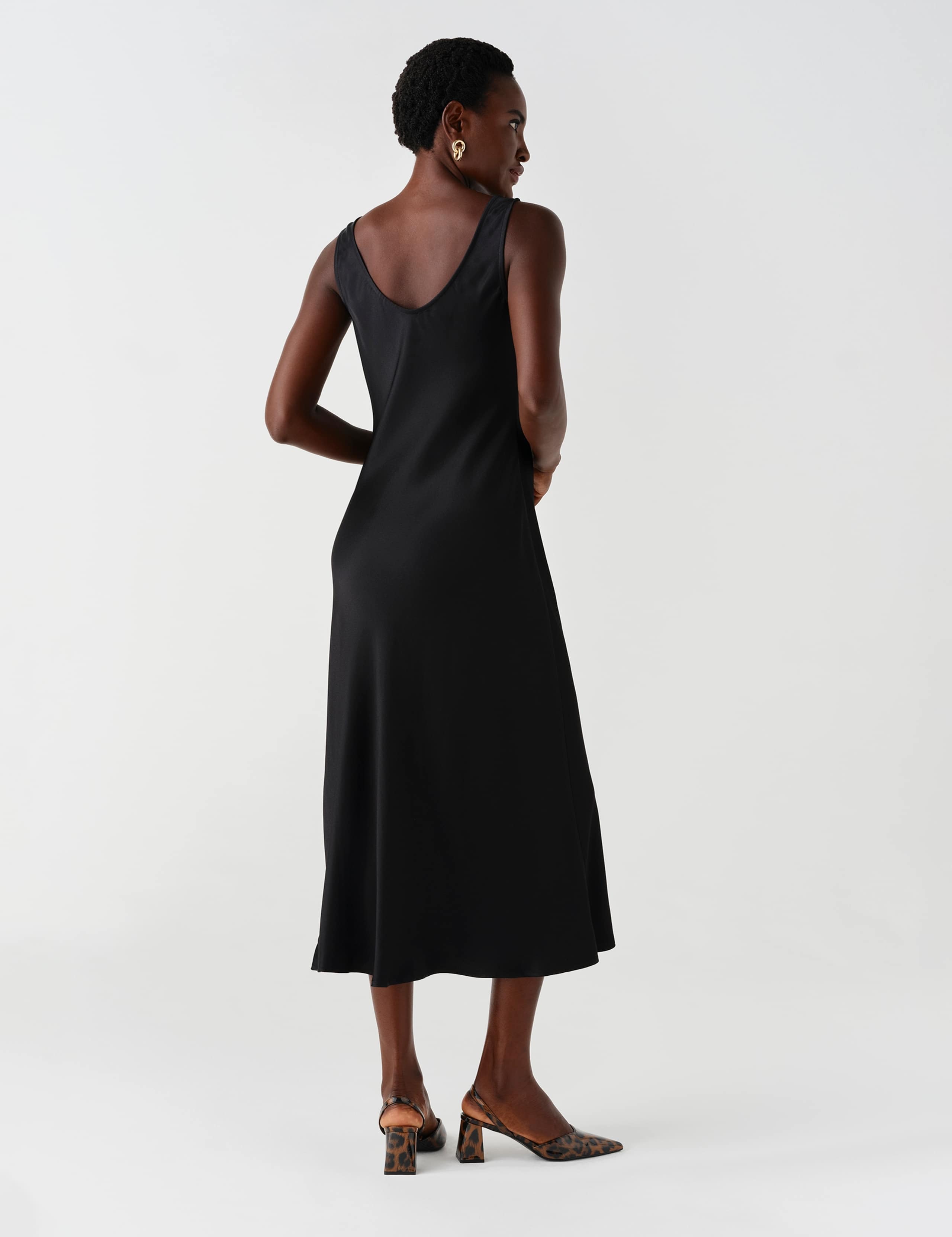 Satin V Neck Midaxi Cami Slip Dress 5 of 10