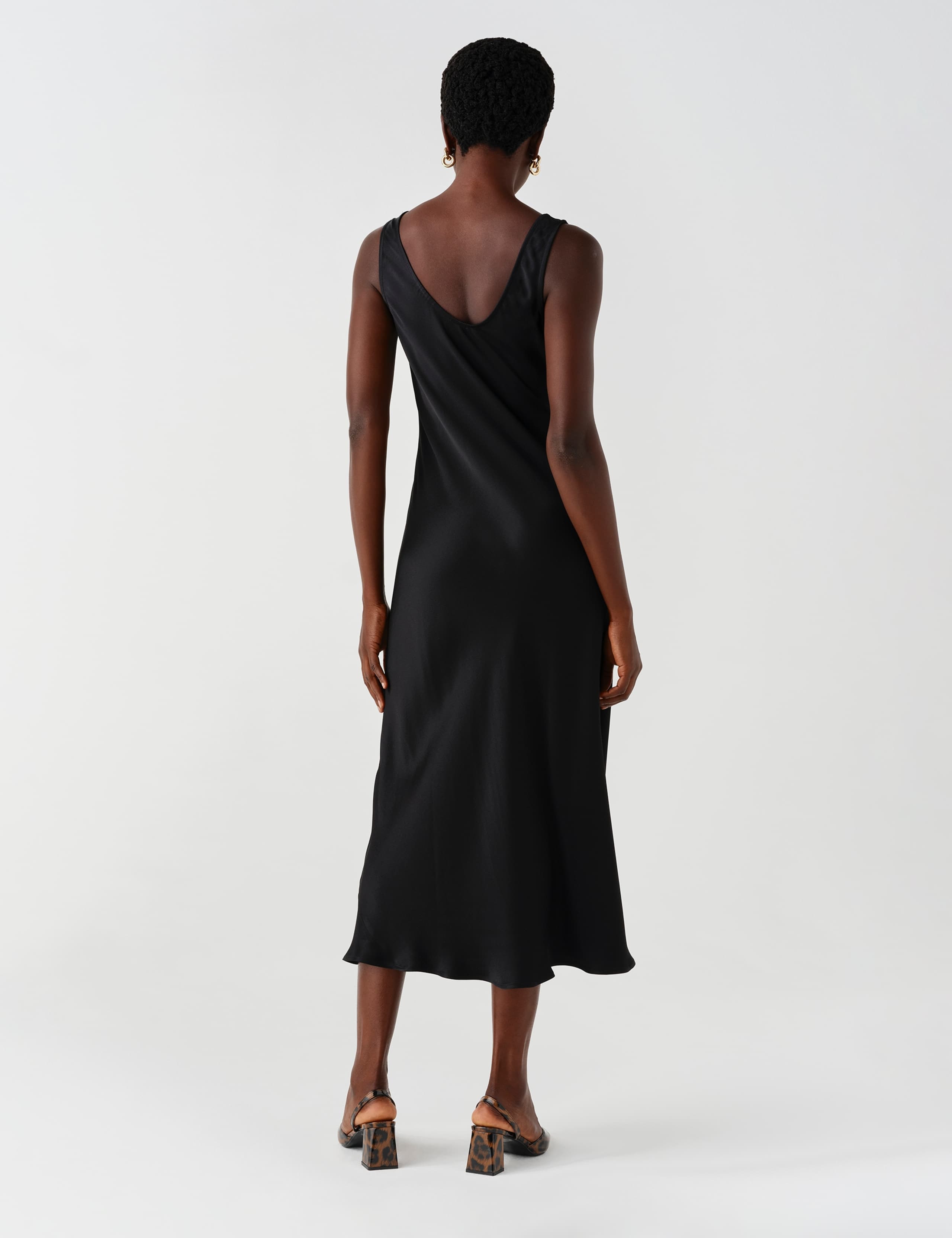 Satin V Neck Midaxi Cami Slip Dress 6 of 10