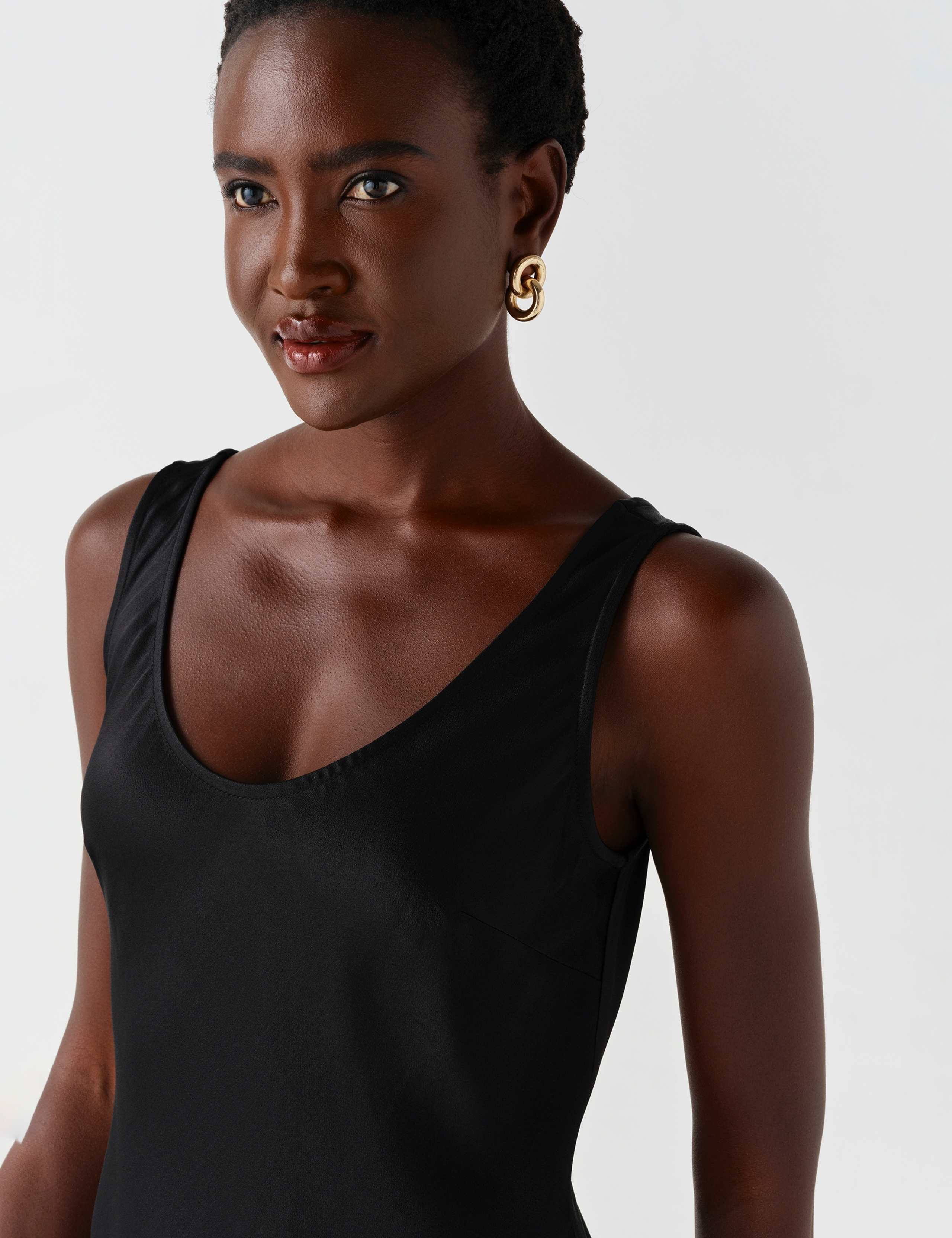Satin V Neck Midaxi Cami Slip Dress 7 of 10