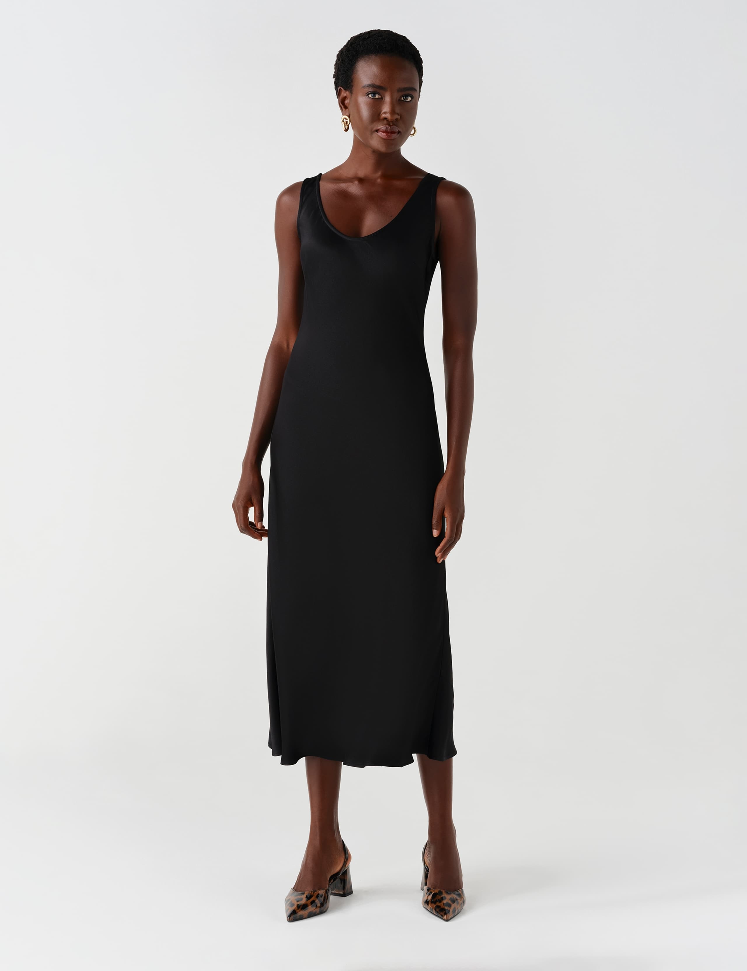 Satin V Neck Midaxi Cami Slip Dress 9 of 10