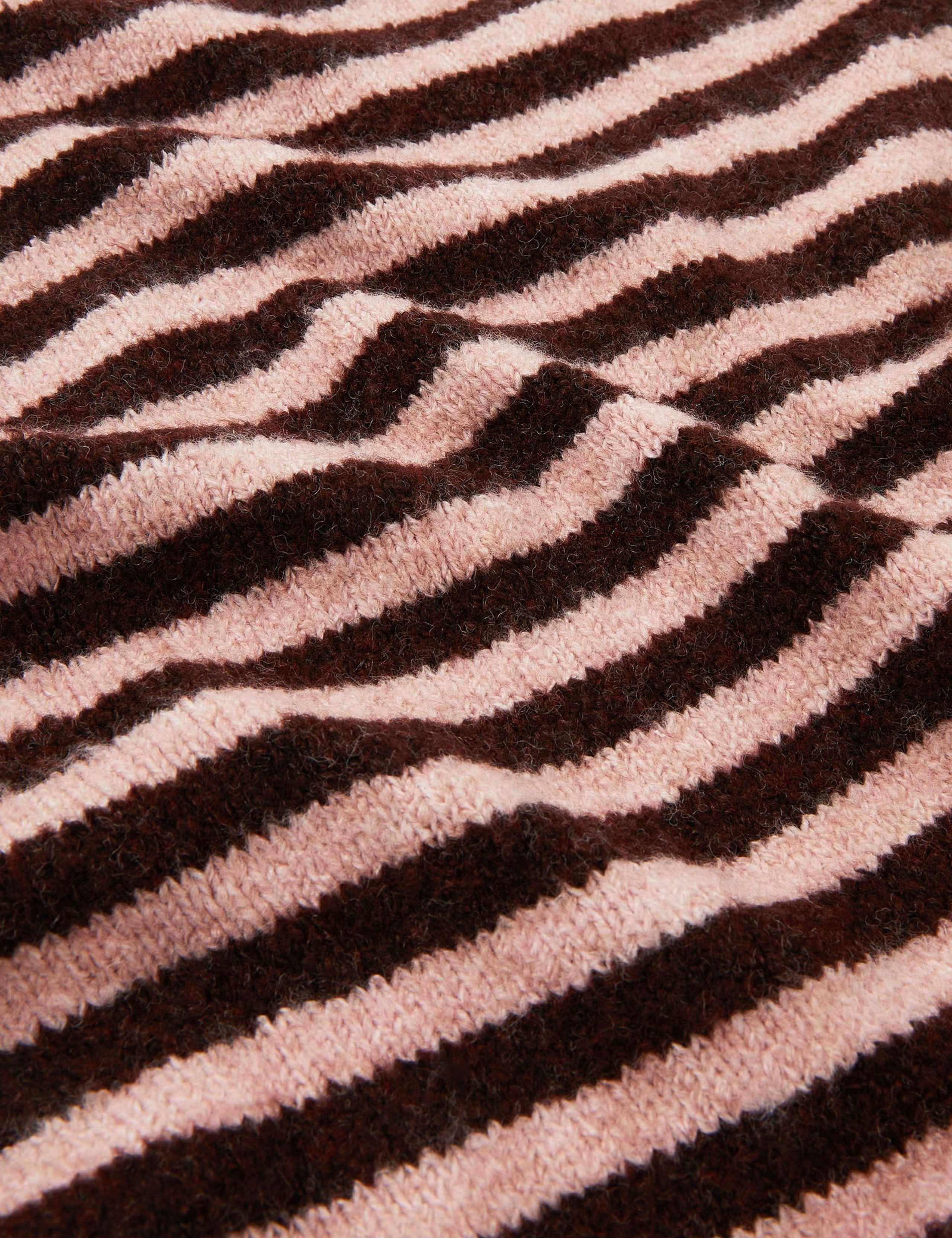 Knitted Striped Large Triangle Scarf 2 of 2