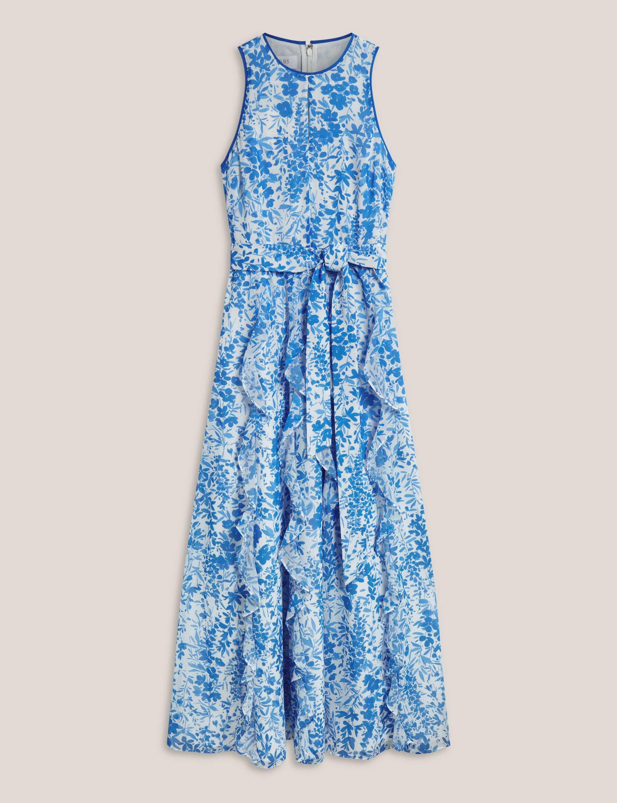 Floral Belted Ruffle Maxi Waisted Dress 2 of 5