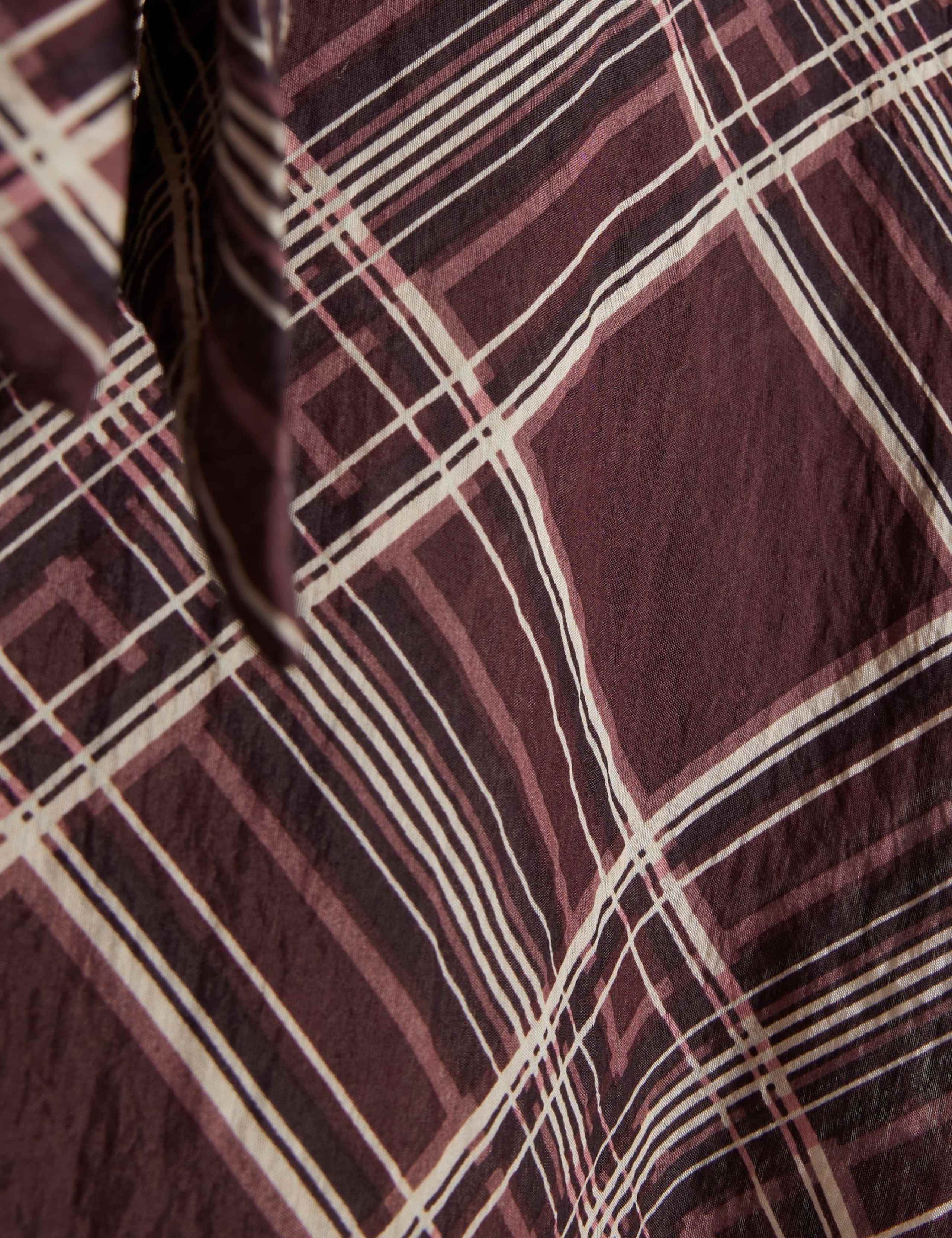 Pure Cotton Checked High Neck Relaxed Blouse 4 of 4