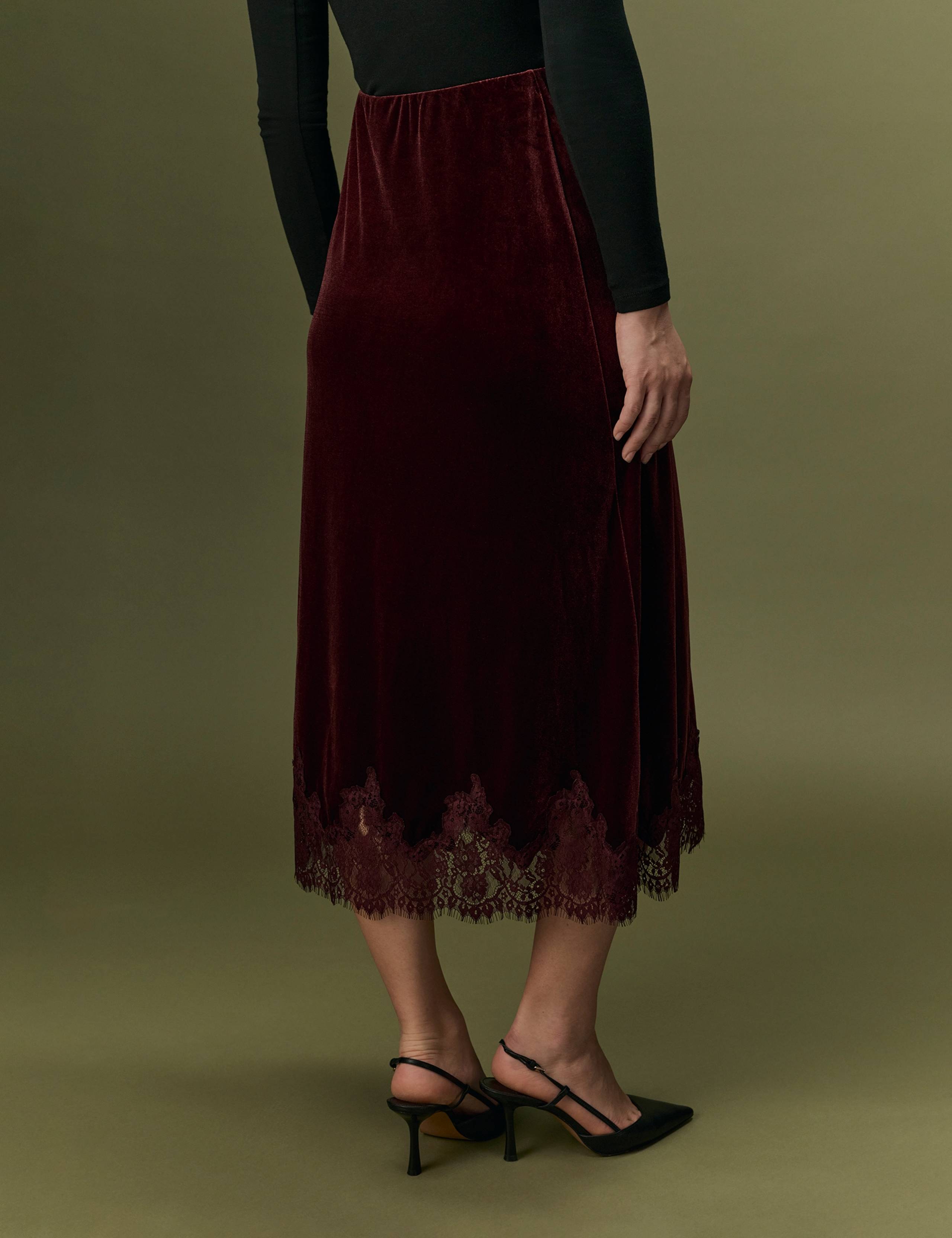Velvet Midi A-Line Skirt 10 of 10