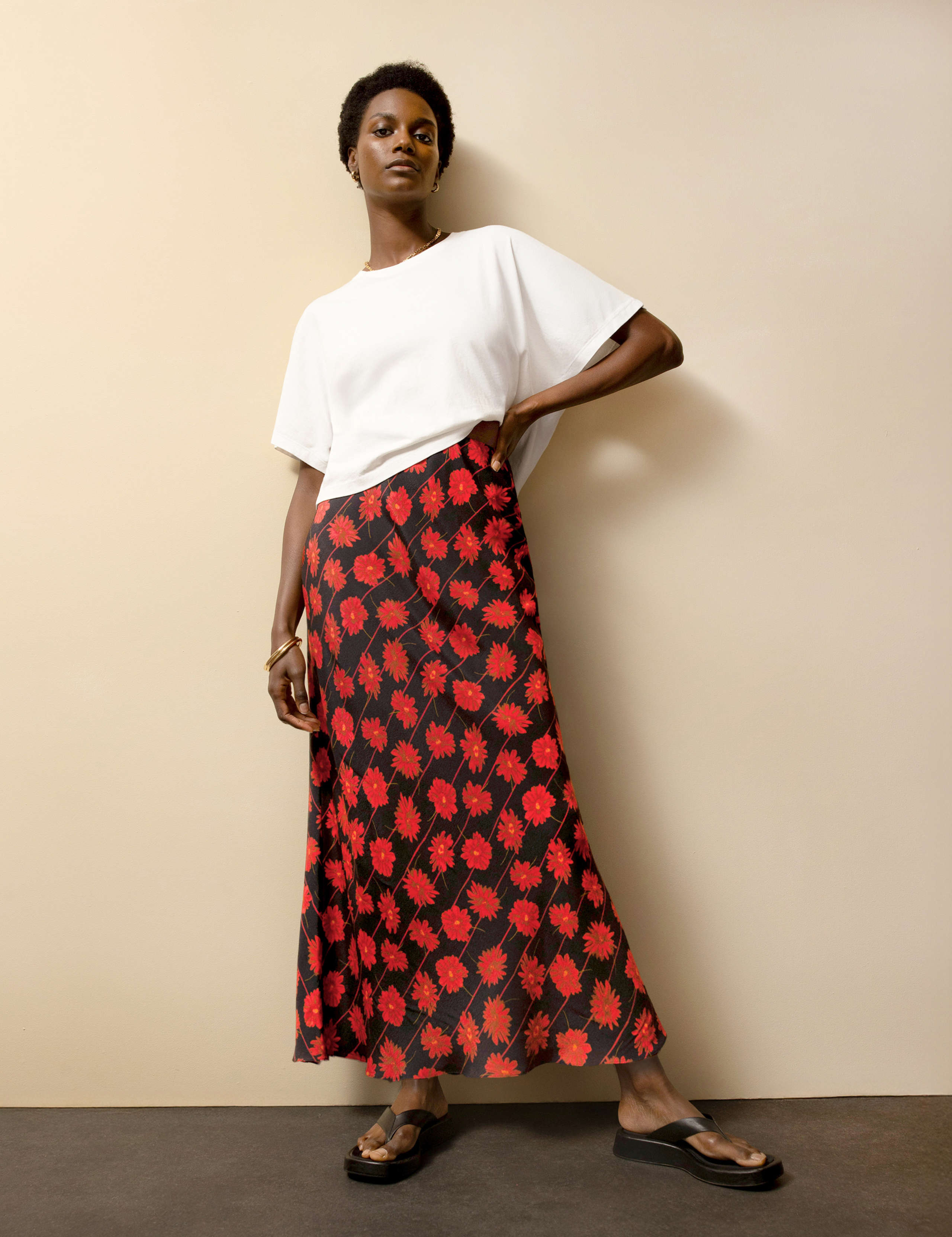 Floral Maxi Slip Skirt 1 of 5