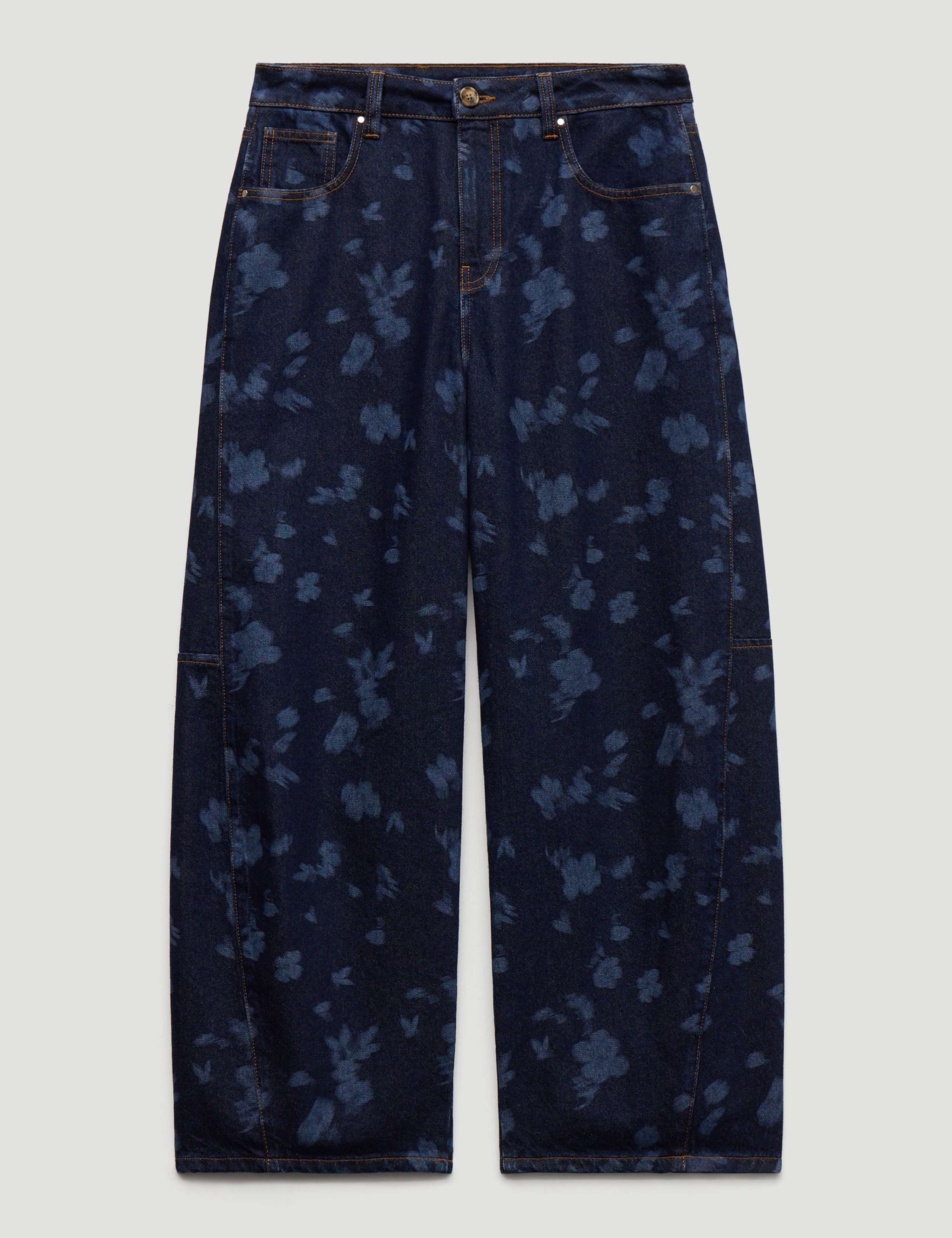 Bree Mid Rise Printed Barrel Cropped Jeans 2 of 4
