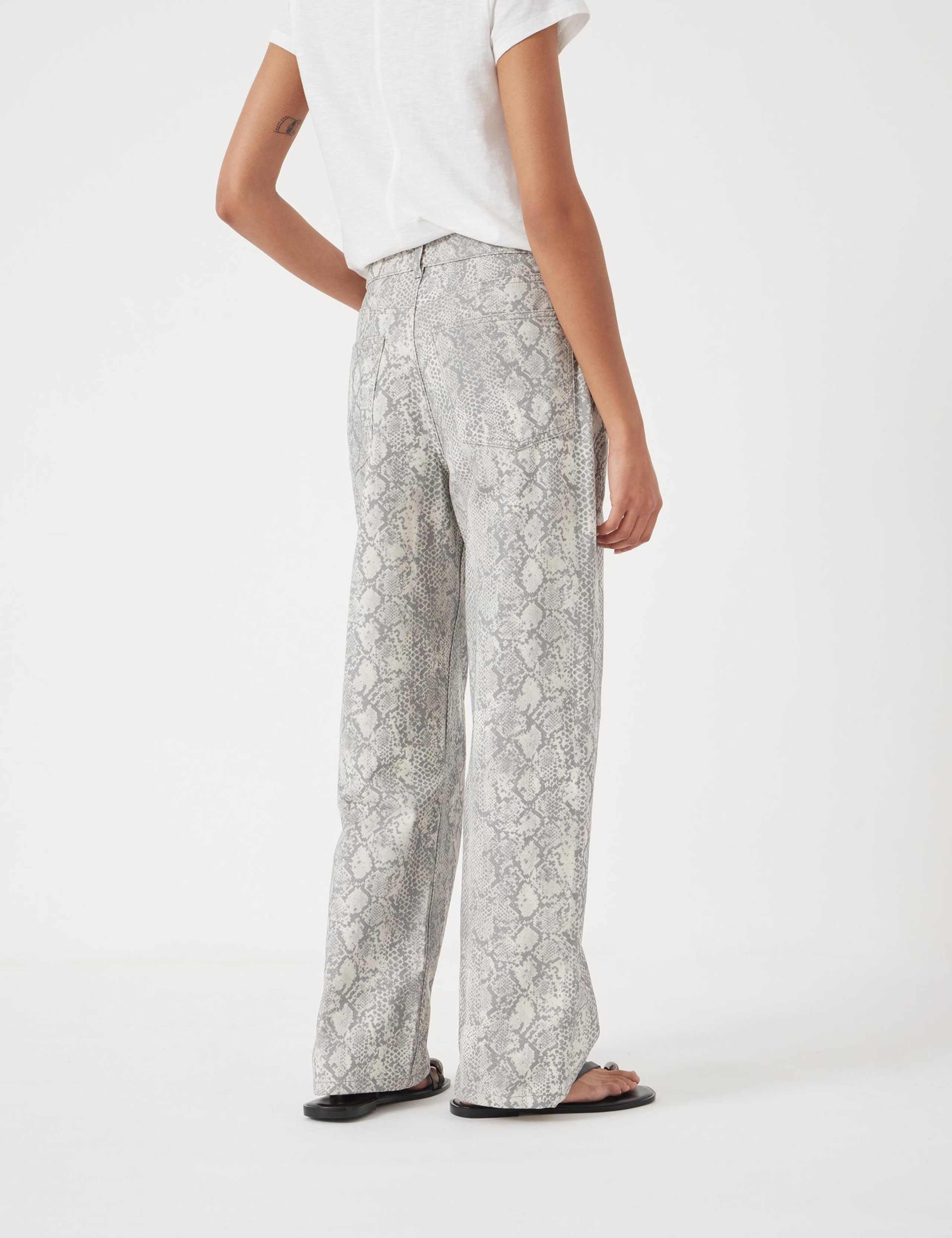 Snake Print Wide Leg Jeans 4 of 6
