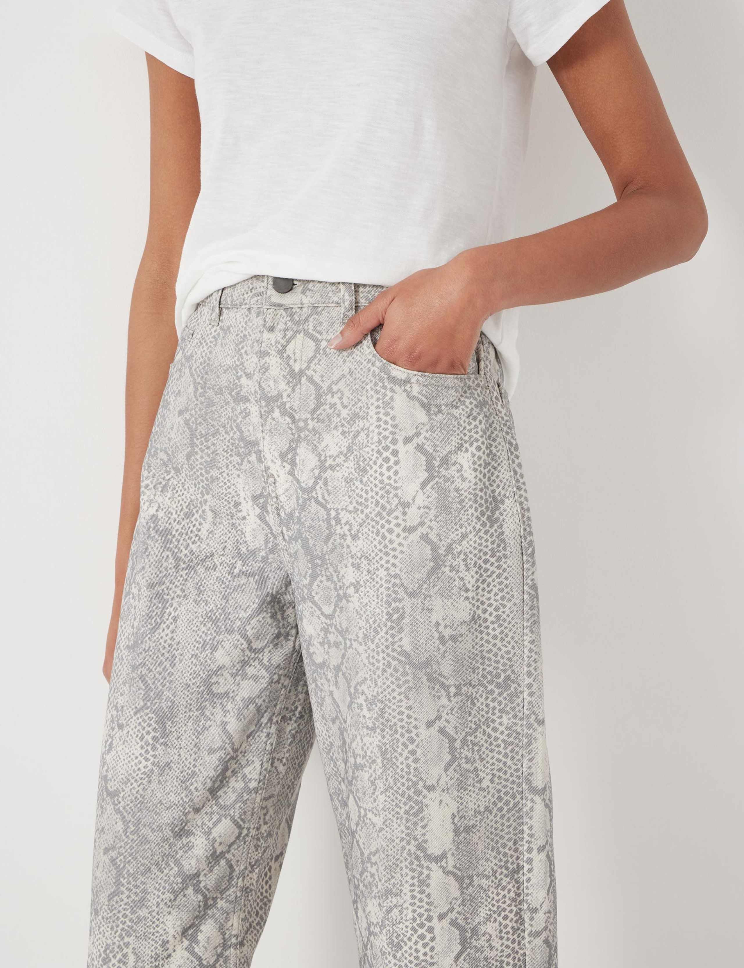 Snake Print Wide Leg Jeans 5 of 6
