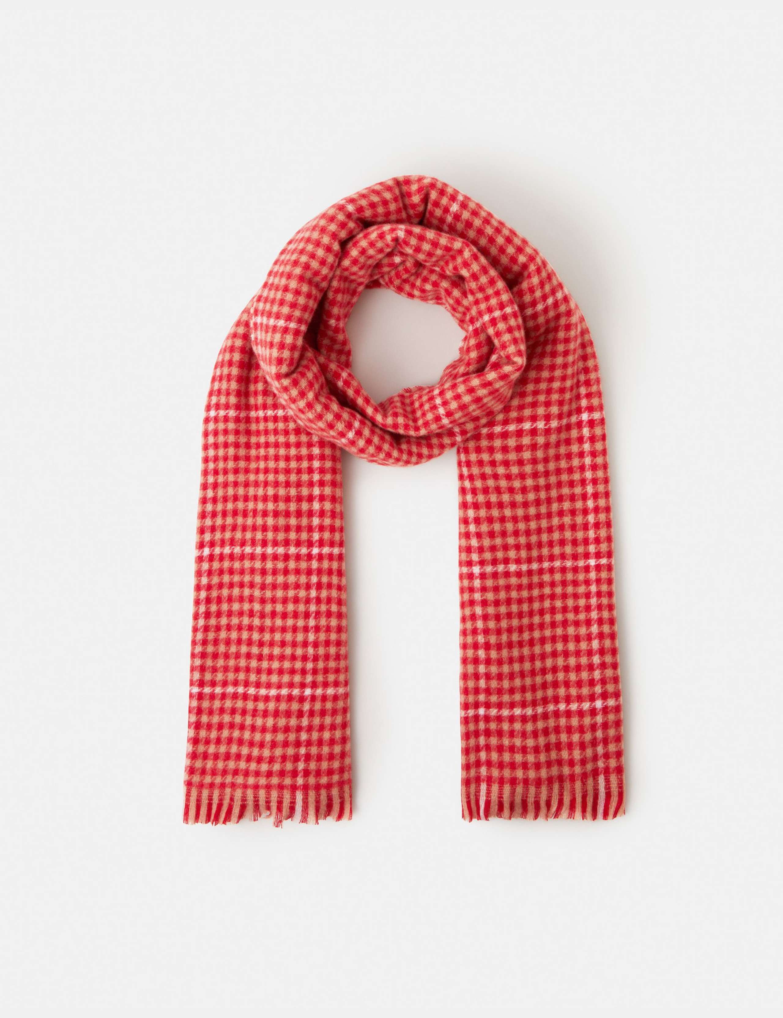 Woven Dogtooth Checked Blanket Scarf 1 of 2