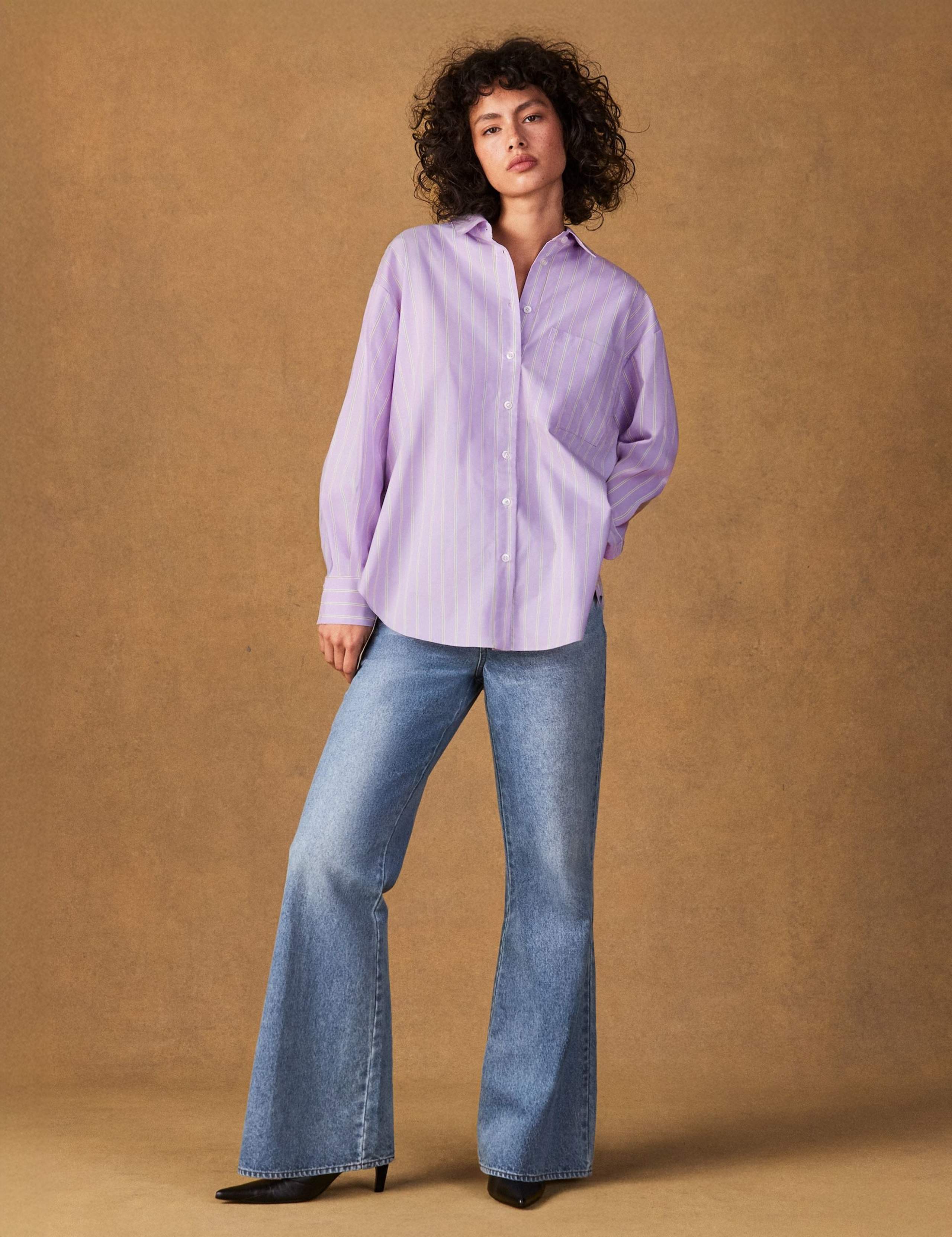 Cotton Rich Striped Side Button Shirt 2 of 5