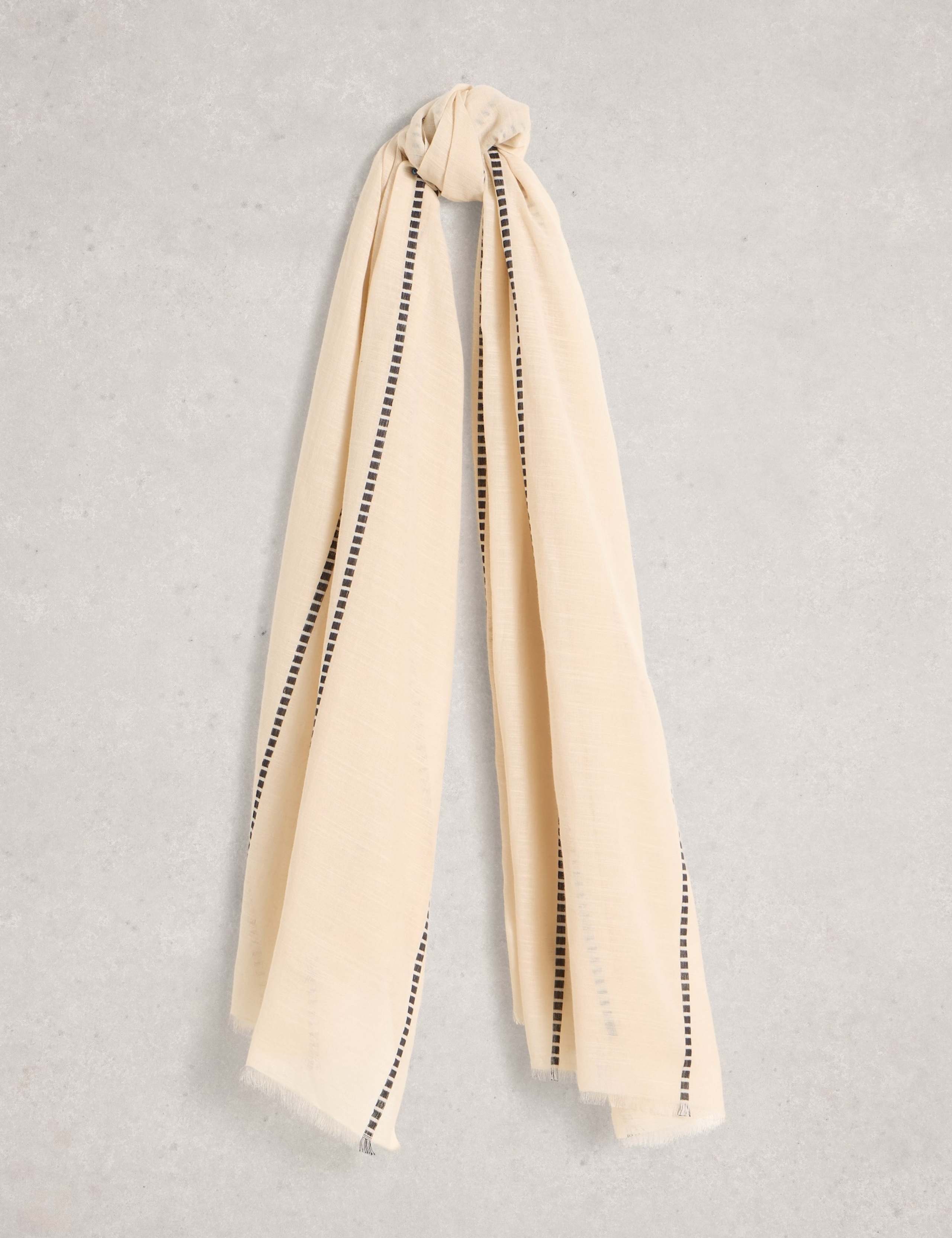 Pure Cotton Striped Scarf 1 of 3