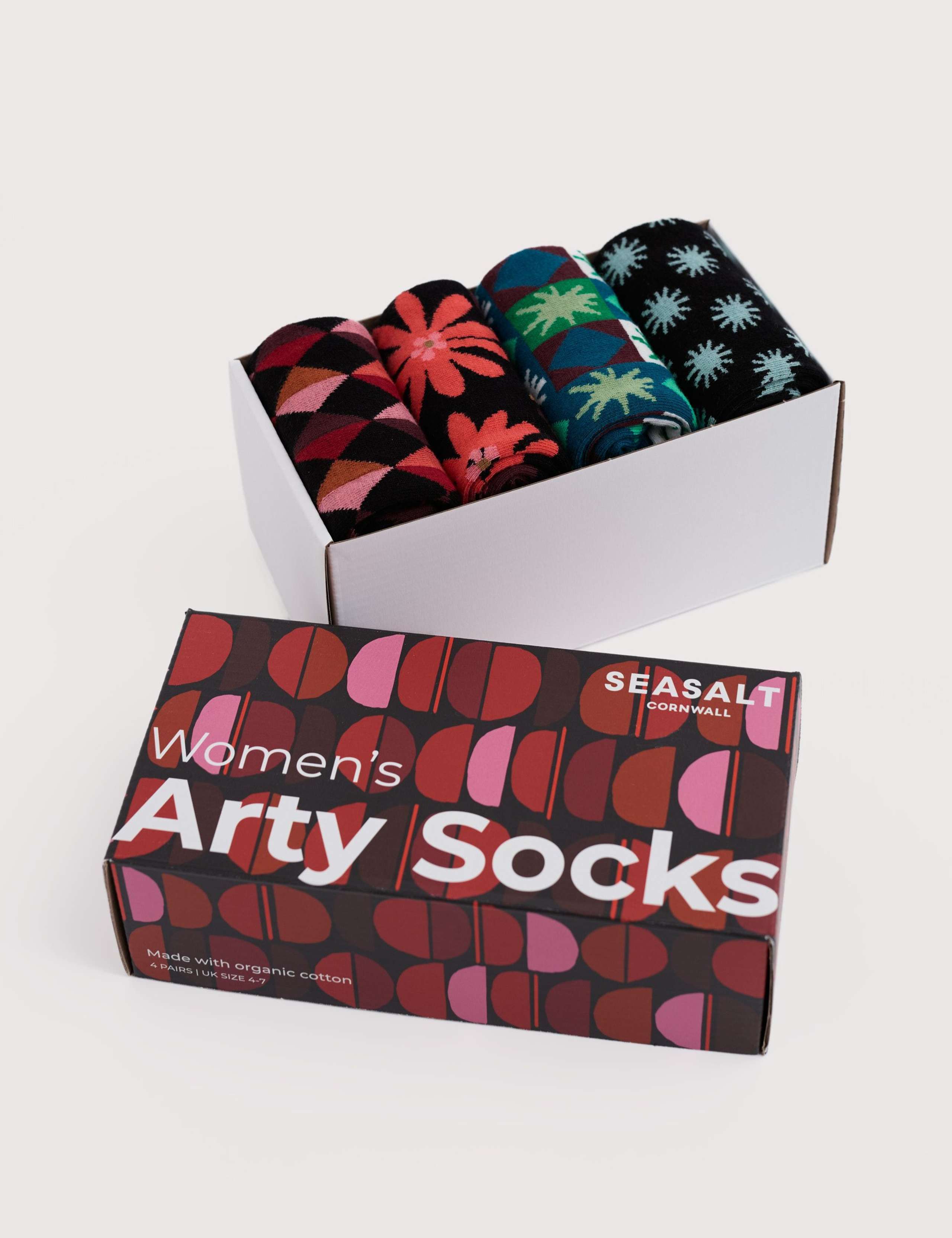4pk Cotton Rich Printed Socks Gift Box 2 of 3