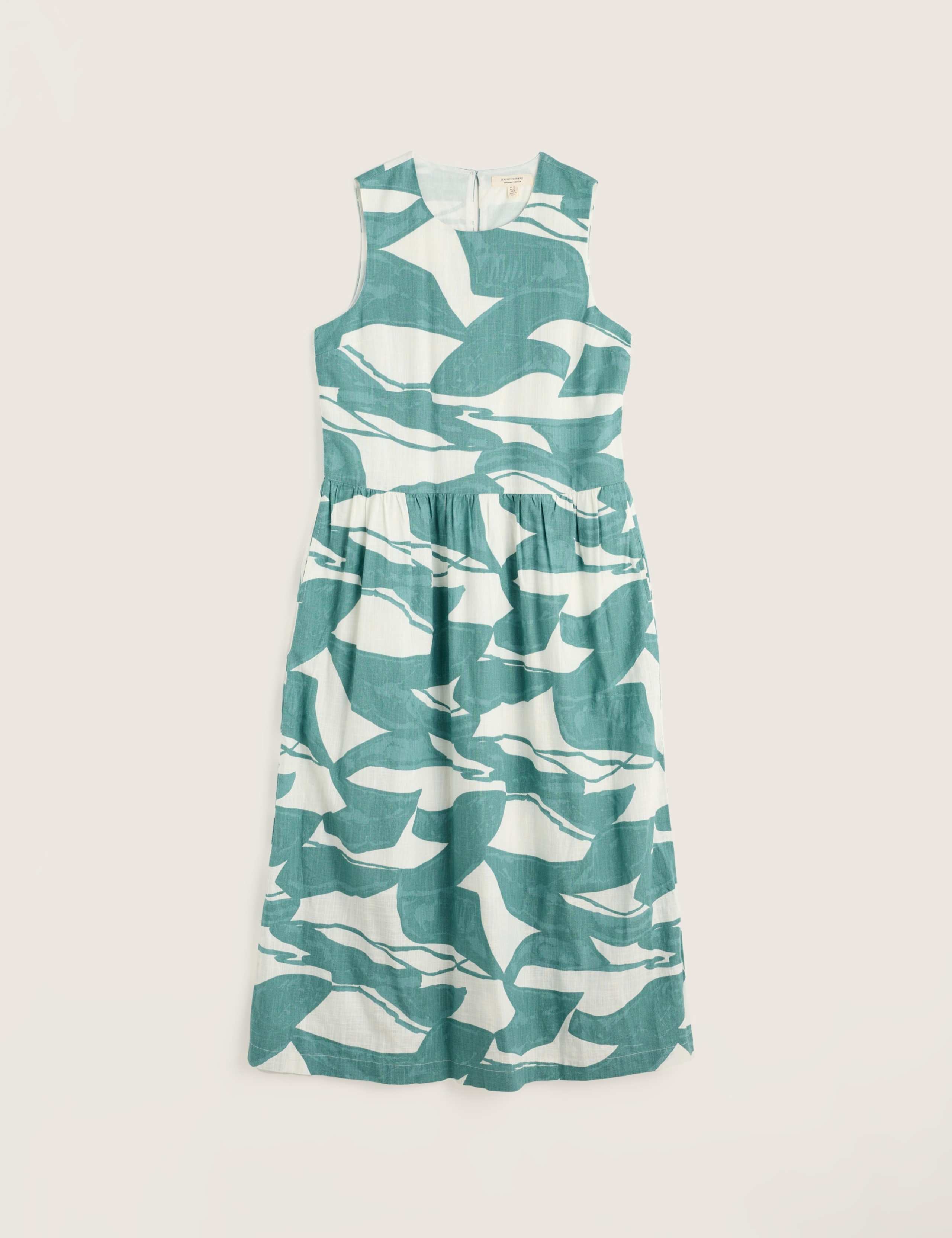 Pure Cotton Geometric Midi Waisted Dress 2 of 5