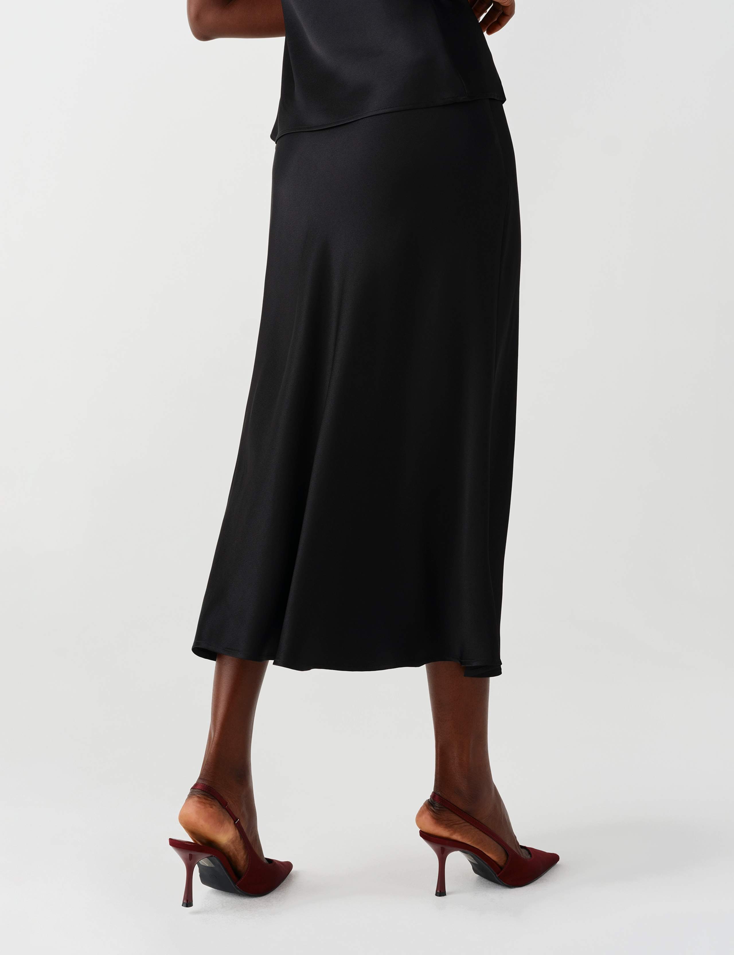 Satin Crepe Midi Slip Skirt 7 of 10