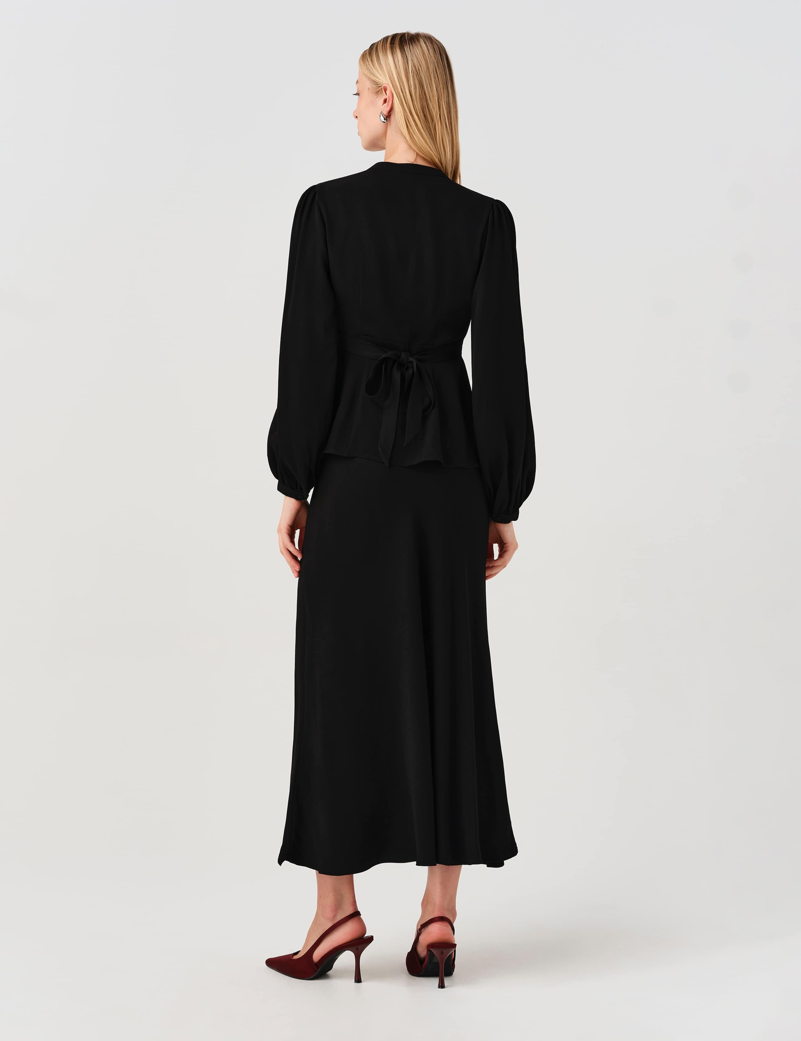 Satin Crepe Midi Slip Skirt 9 of 10