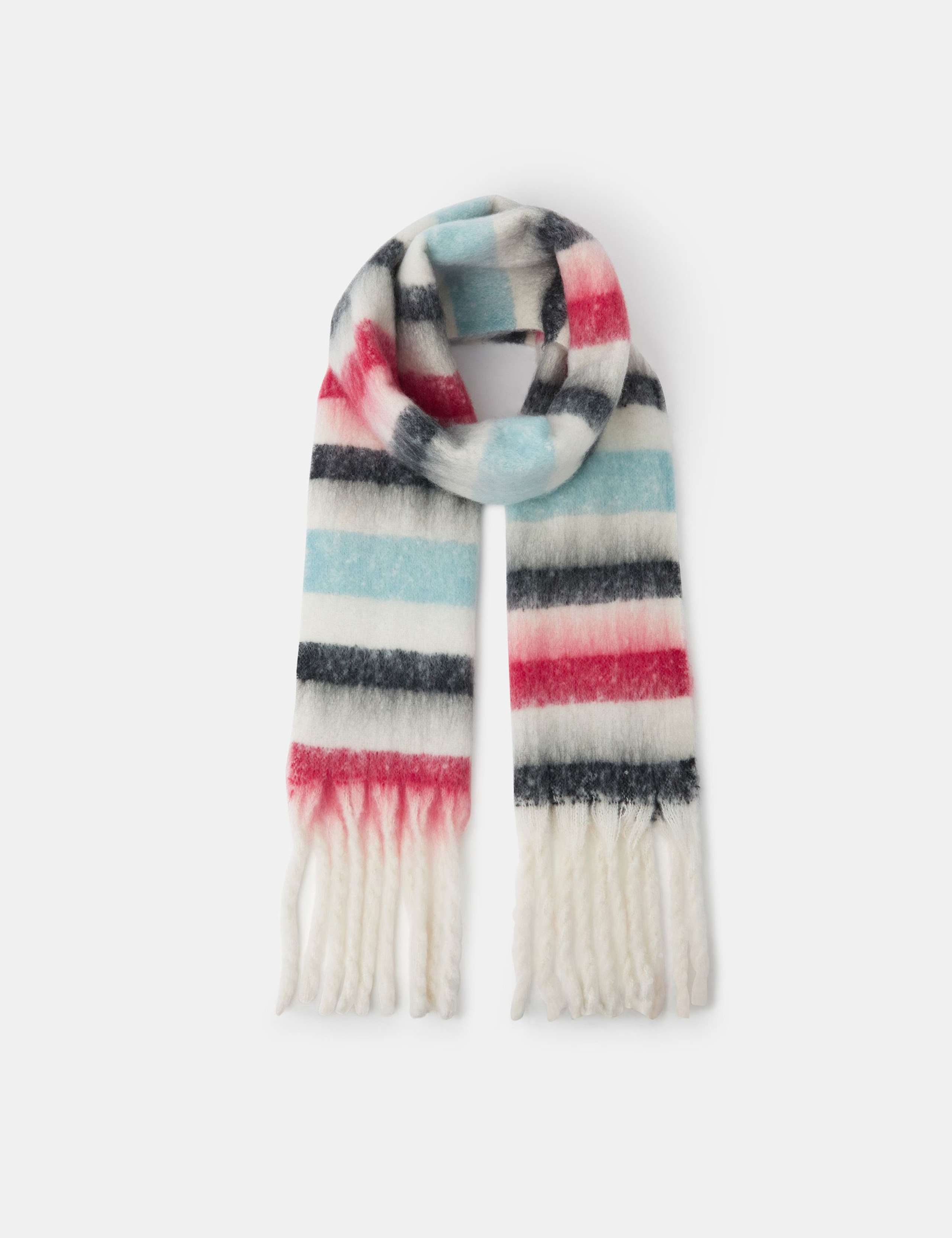 Striped Fringed Scarf 1 of 2