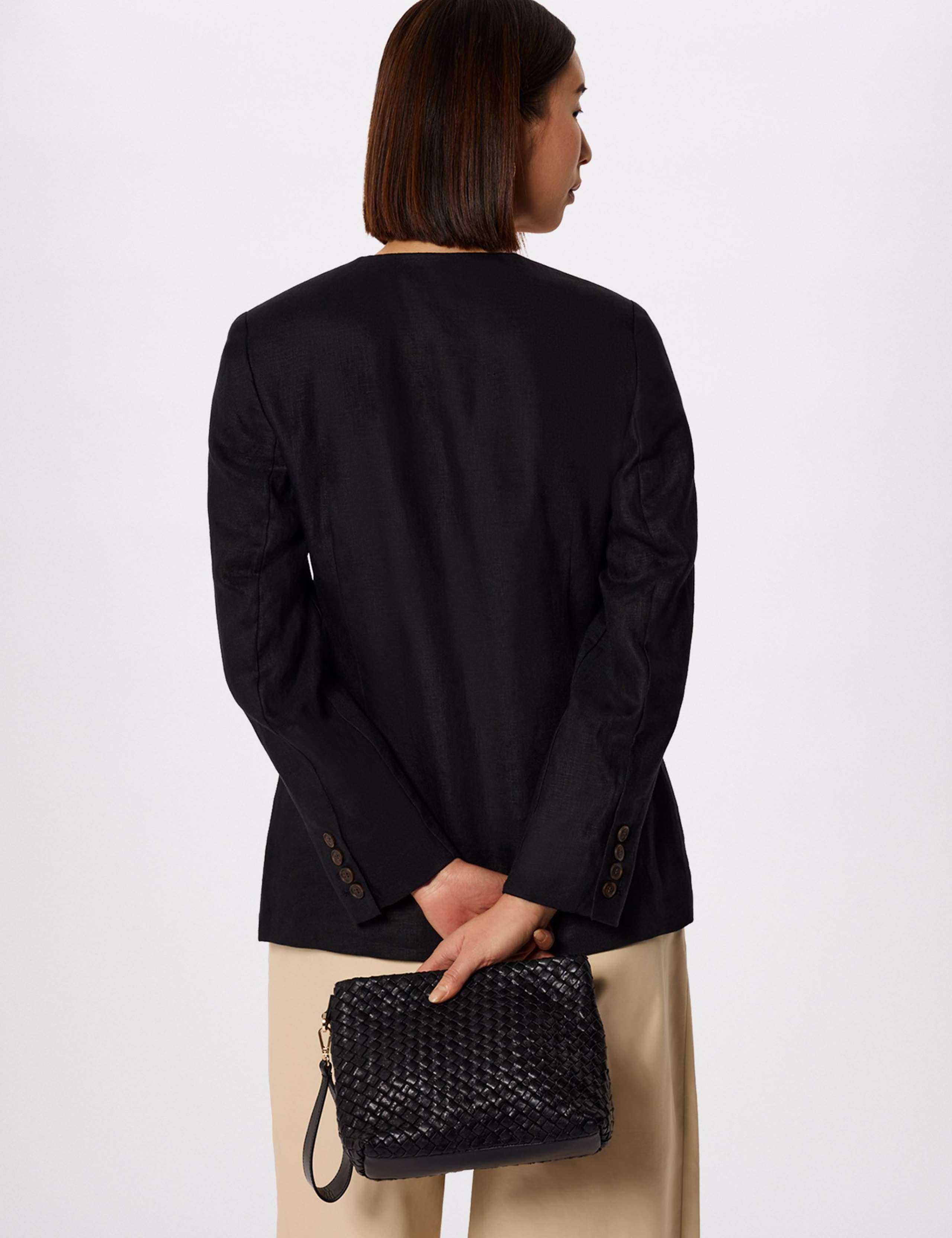 Pure Linen Collarless Blazer 5 of 7