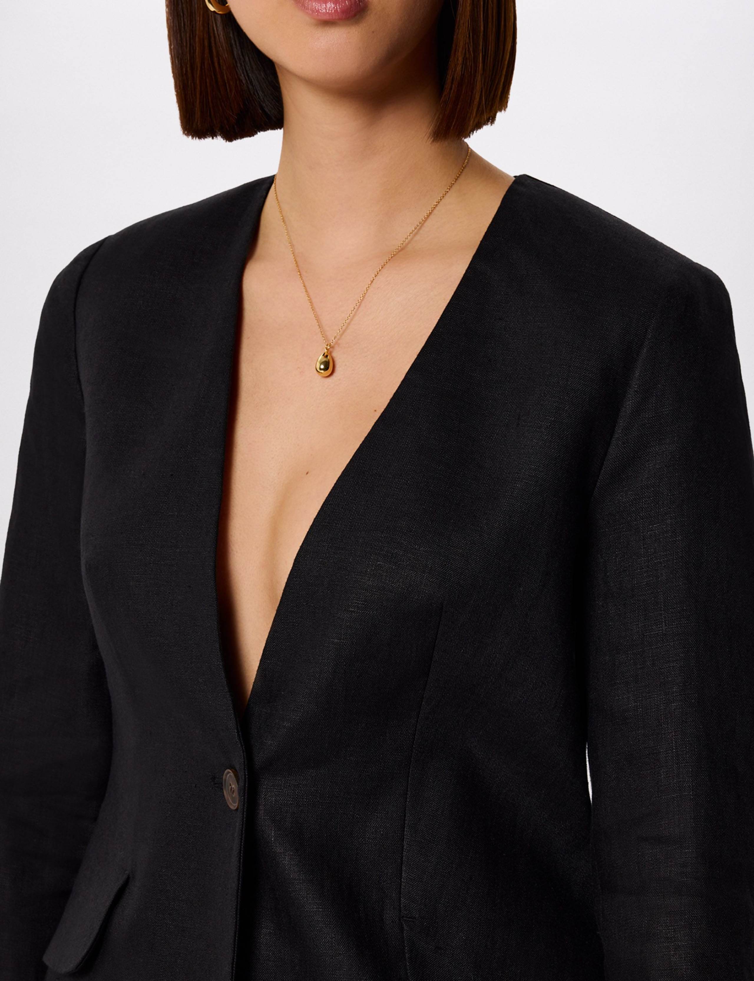 Pure Linen Collarless Blazer 6 of 7