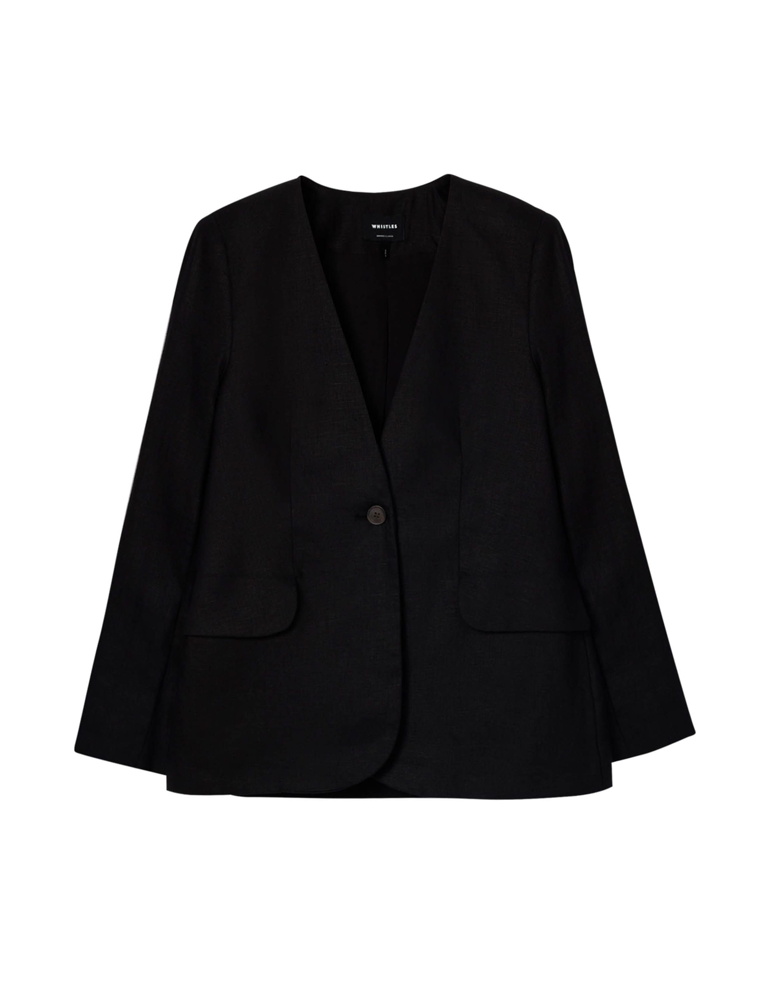 Pure Linen Collarless Blazer 2 of 7