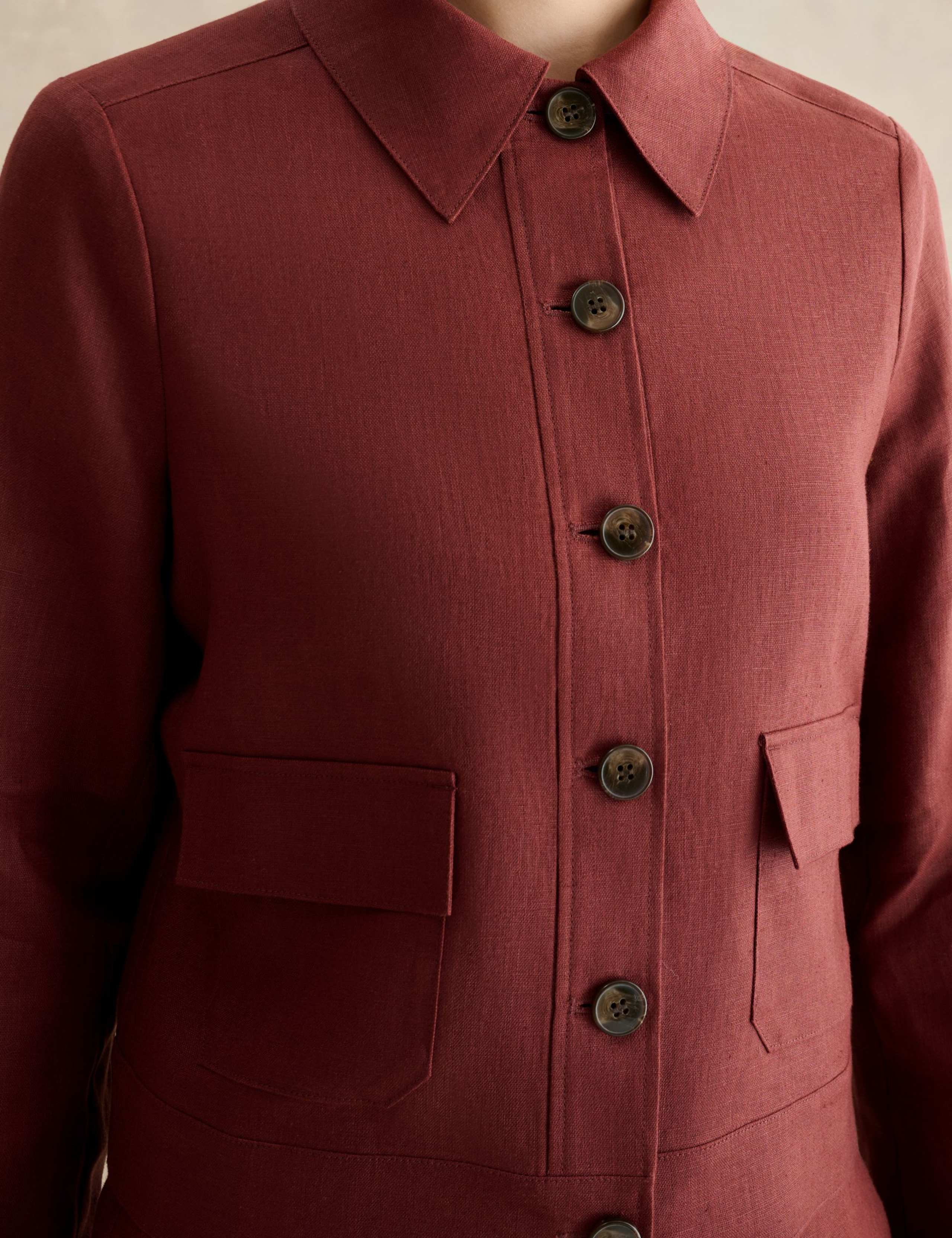 Pure Linen Collared Jacket 6 of 6