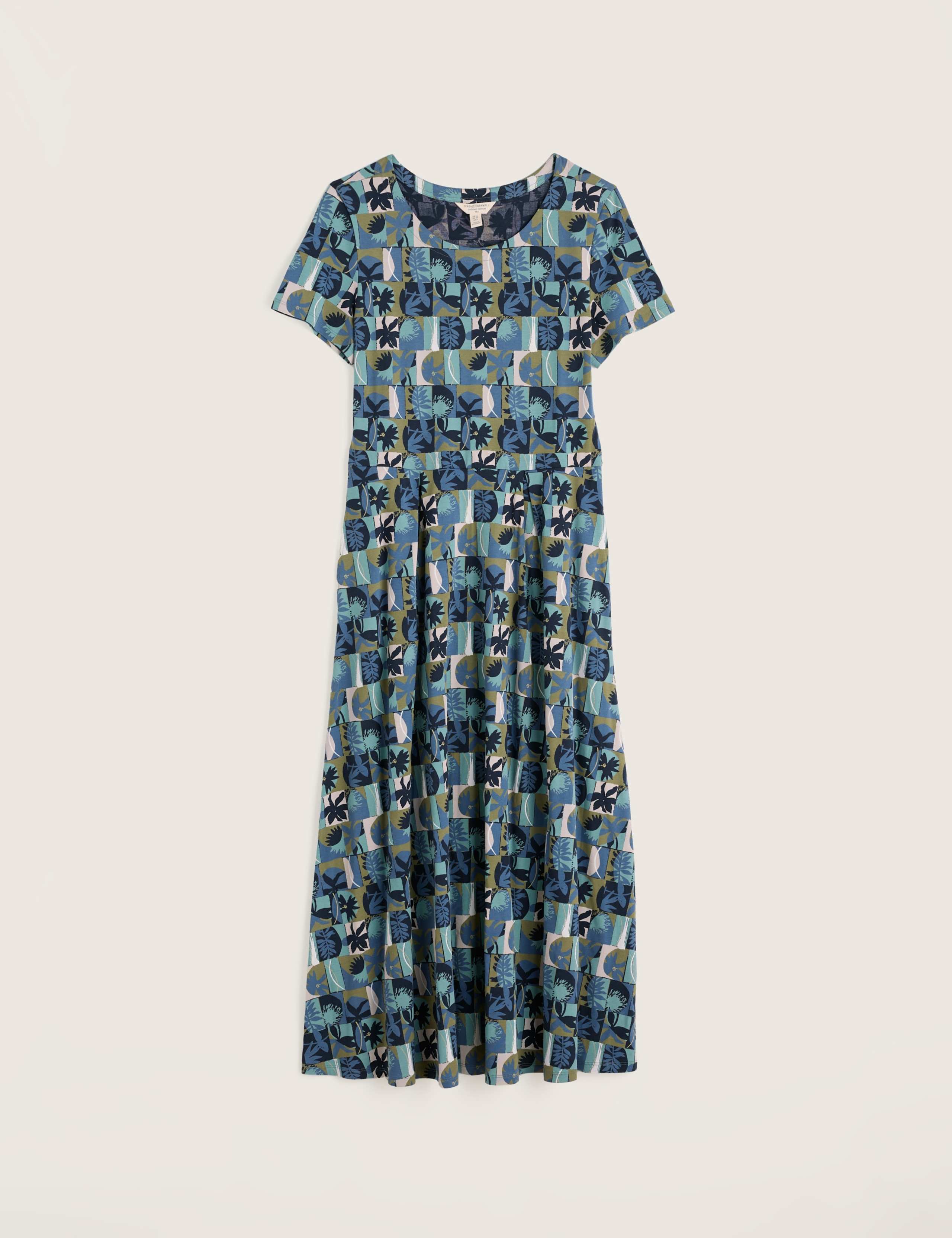 Cotton Rich Printed Midi T-Shirt Dress 2 of 5