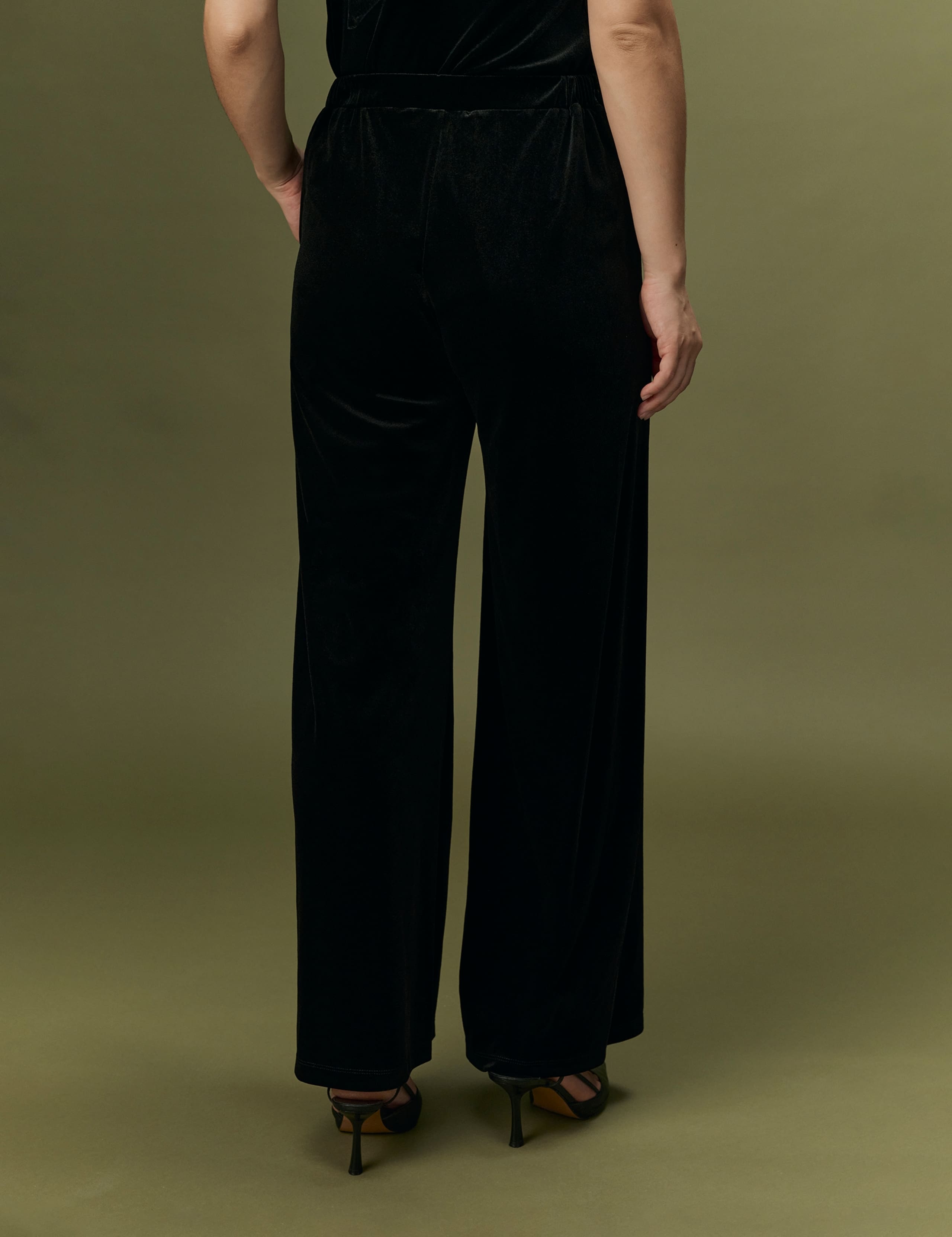 Velvet Pleat Front Wide Leg Trousers 11 of 12