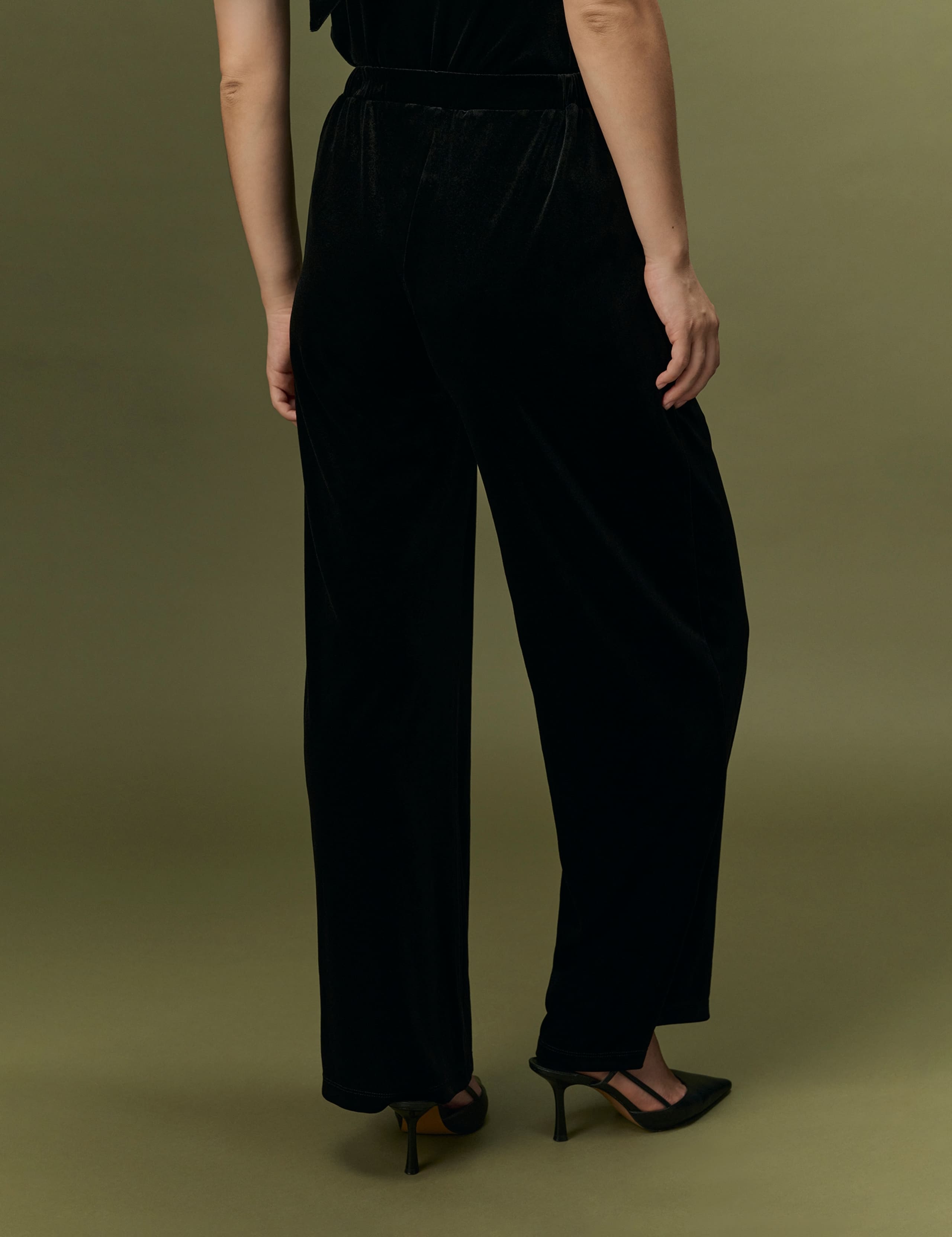 Velvet Pleat Front Wide Leg Trousers 12 of 12