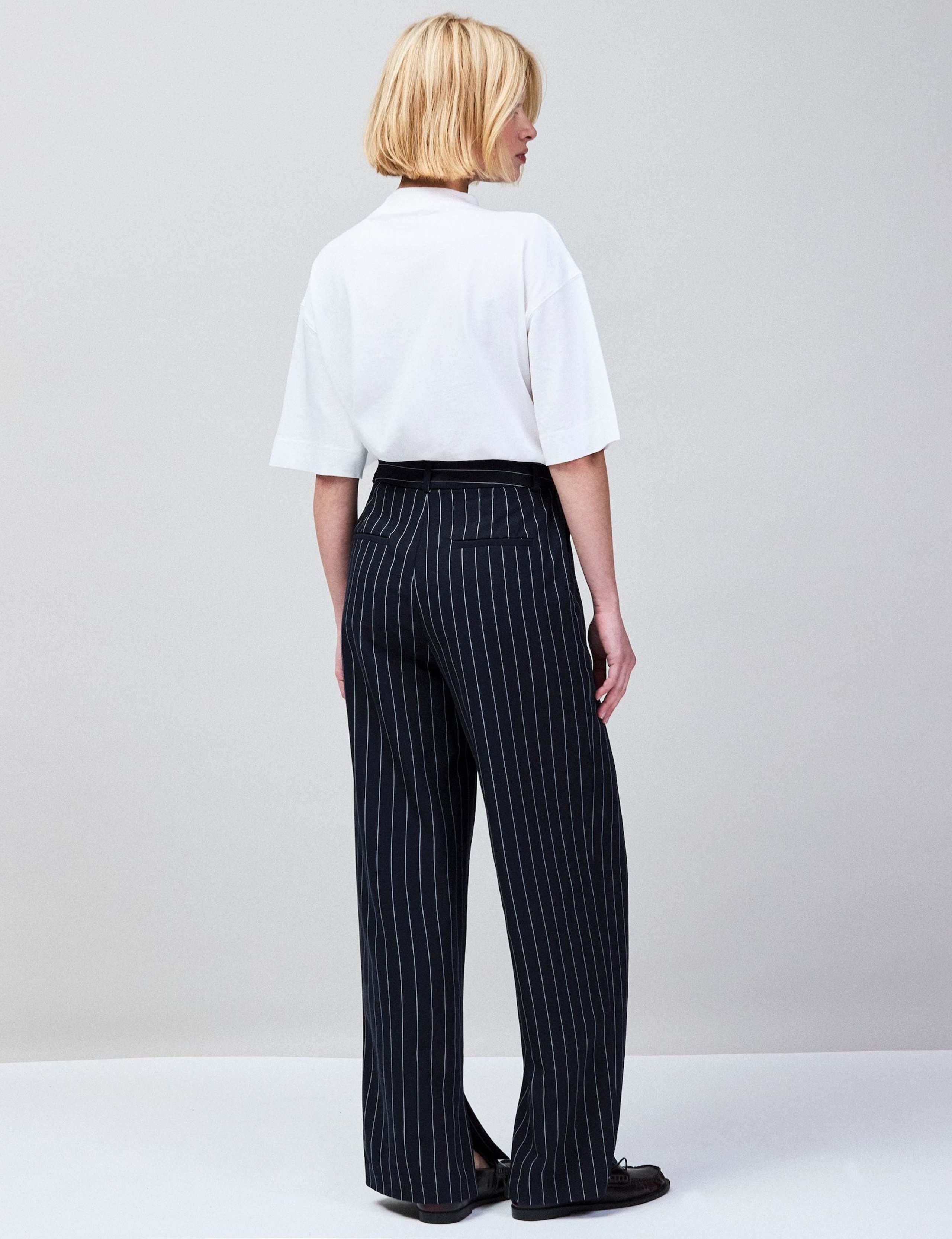 Pinstripe Tailored Wide Leg Trousers 4 of 4