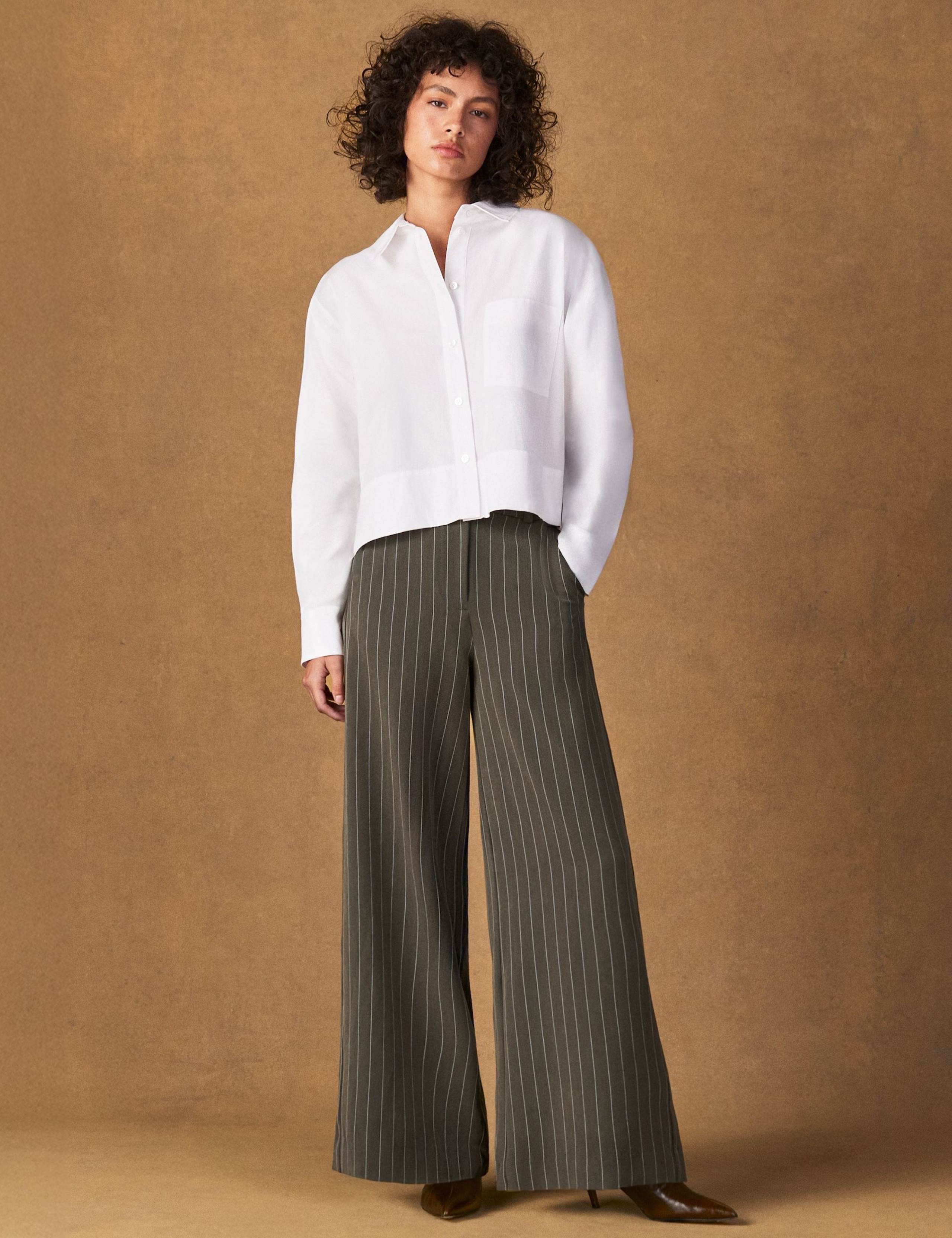 Pinstripe Tailored Wide Leg Trousers 3 of 6