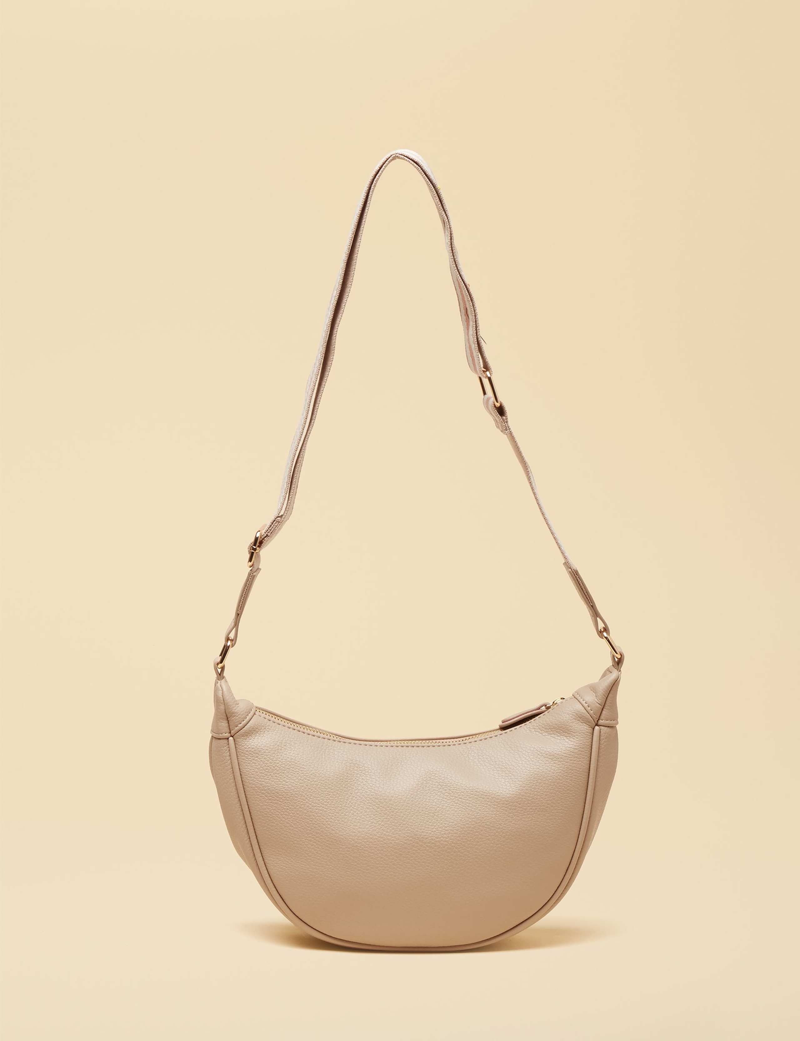 Faux Leather Half Moon Cross Body Bag 3 of 8