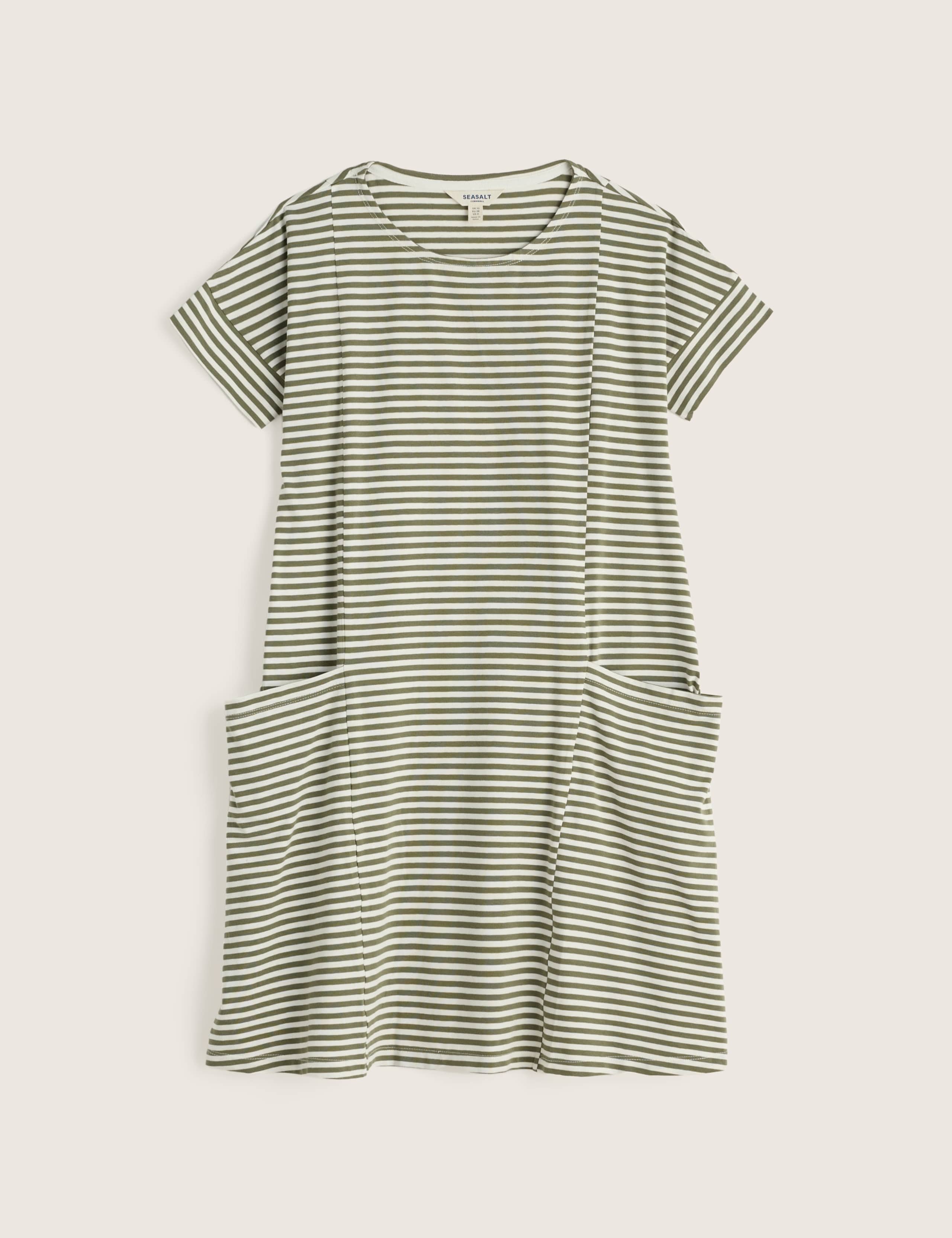 Pure Cotton Jersey Striped Midi Swing Dress 2 of 5