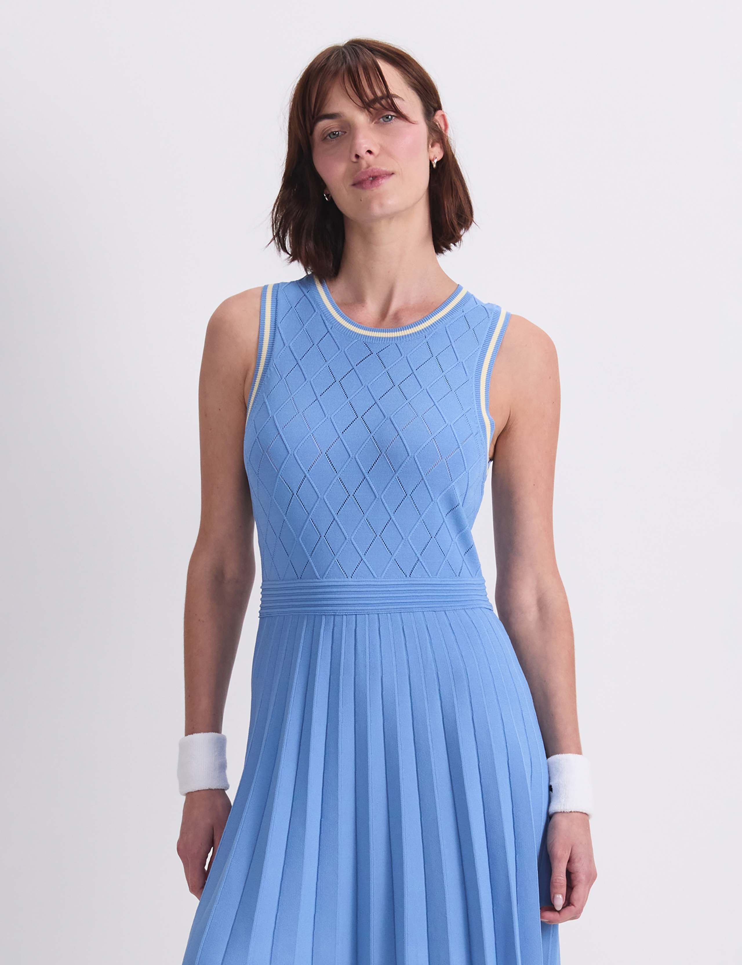 Argyle Pleated Mini Skater Dress 6 of 7