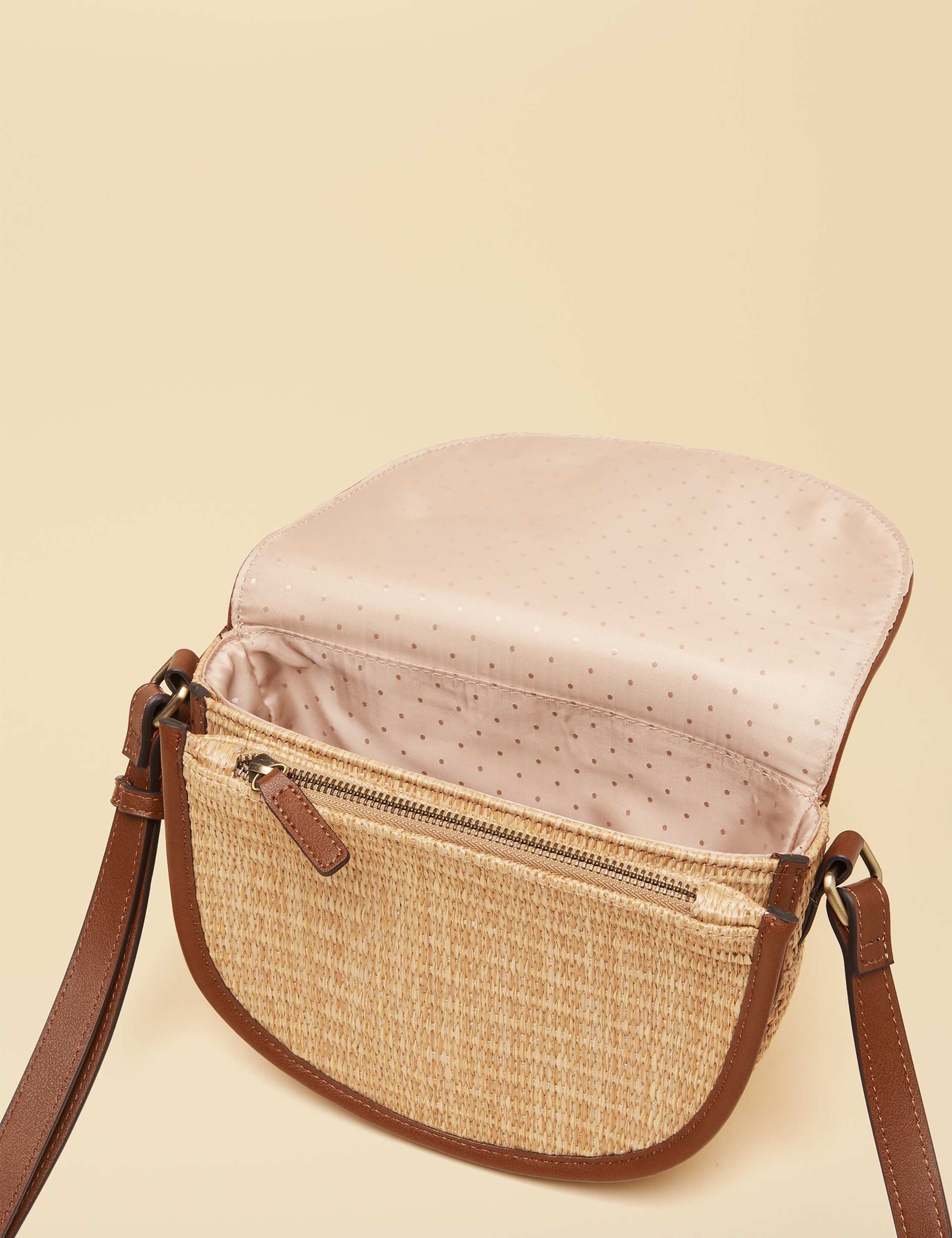 Straw Cross Body Saddle Bag 5 of 7