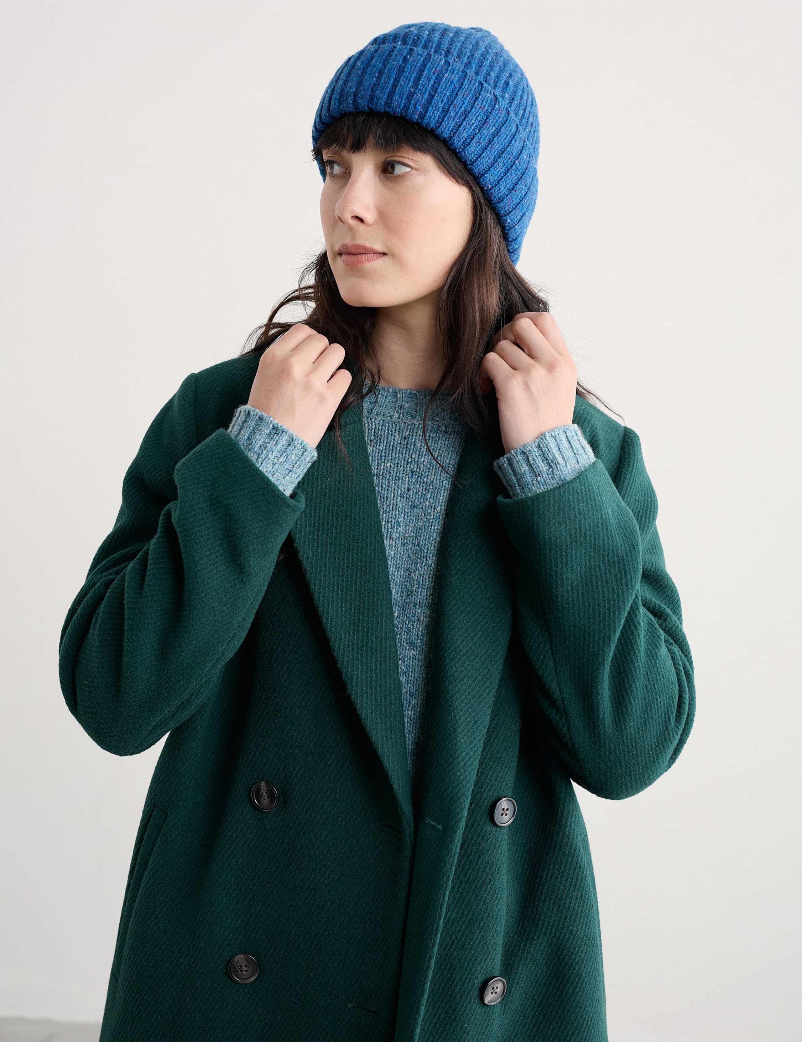 Wool Rich Knitted Turn Up Beanie Hat 2 of 2