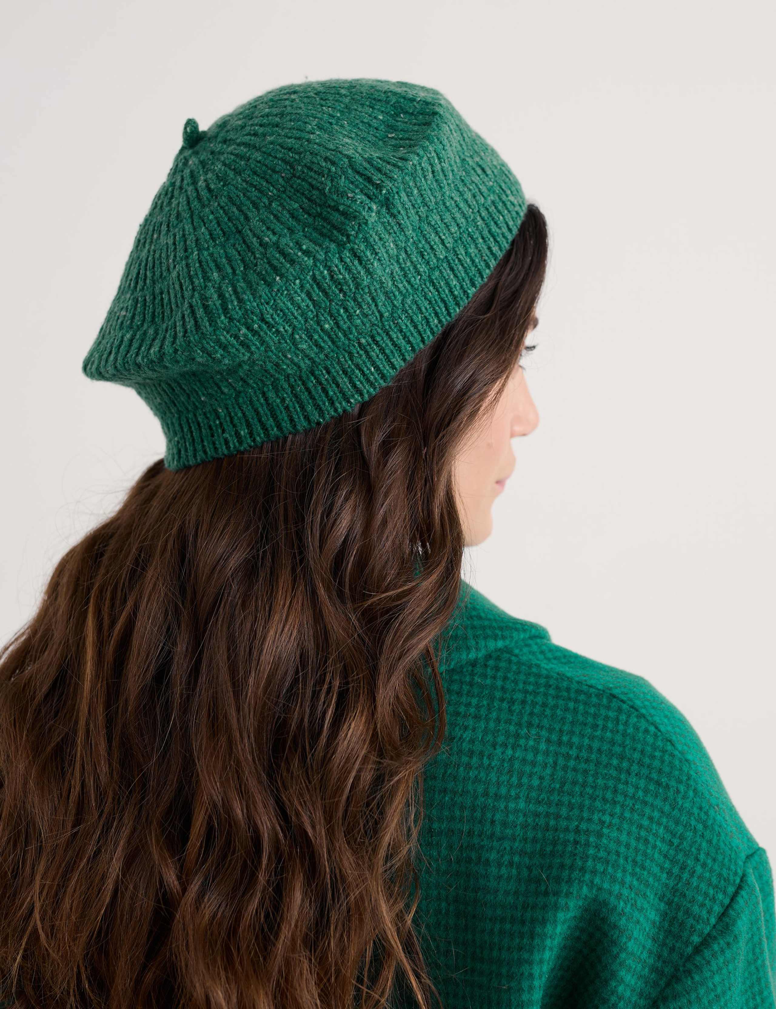 Merino Wool Rich Knitted Beret Hat 5 of 5