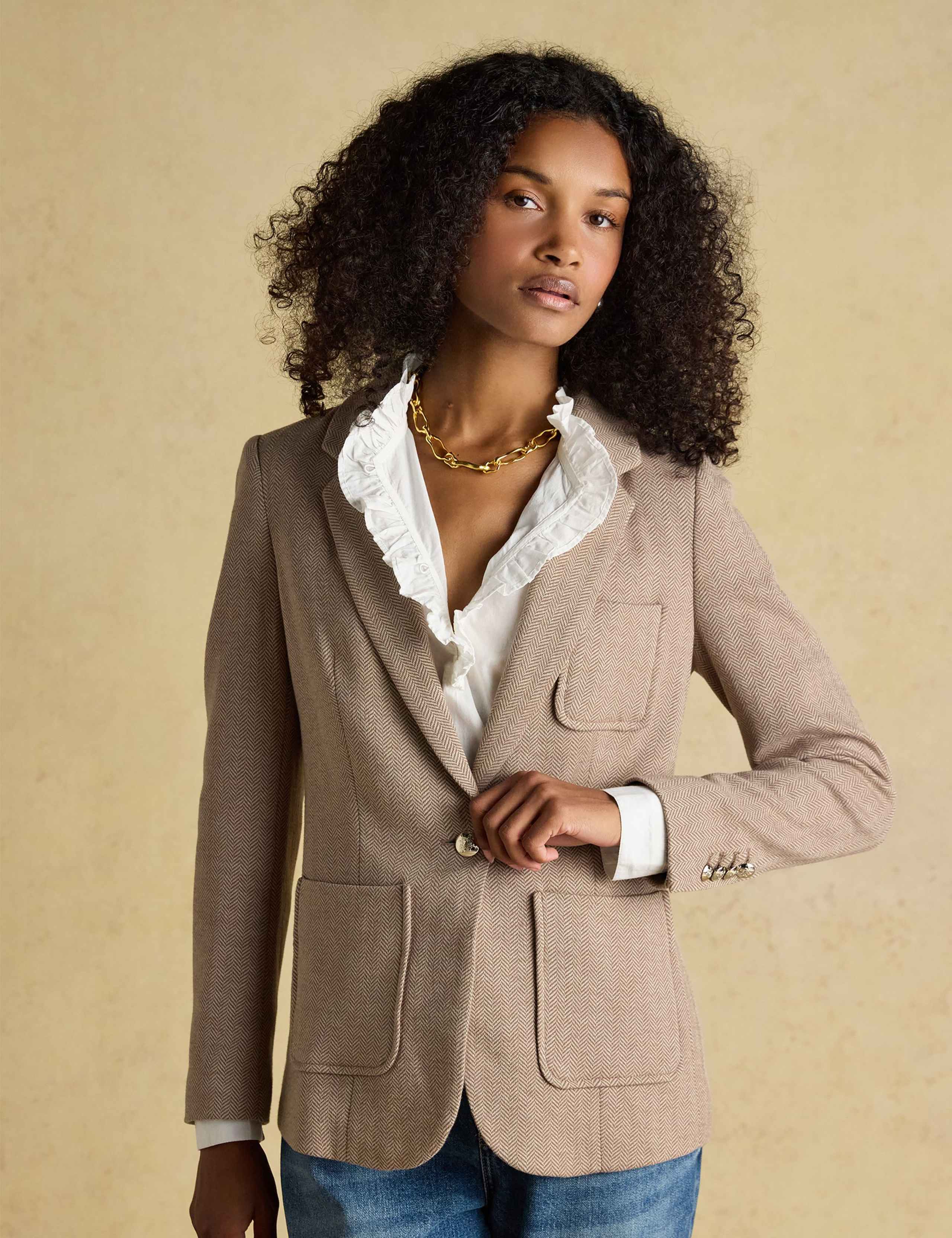 Jersey Herringbone Blazer 3 of 11