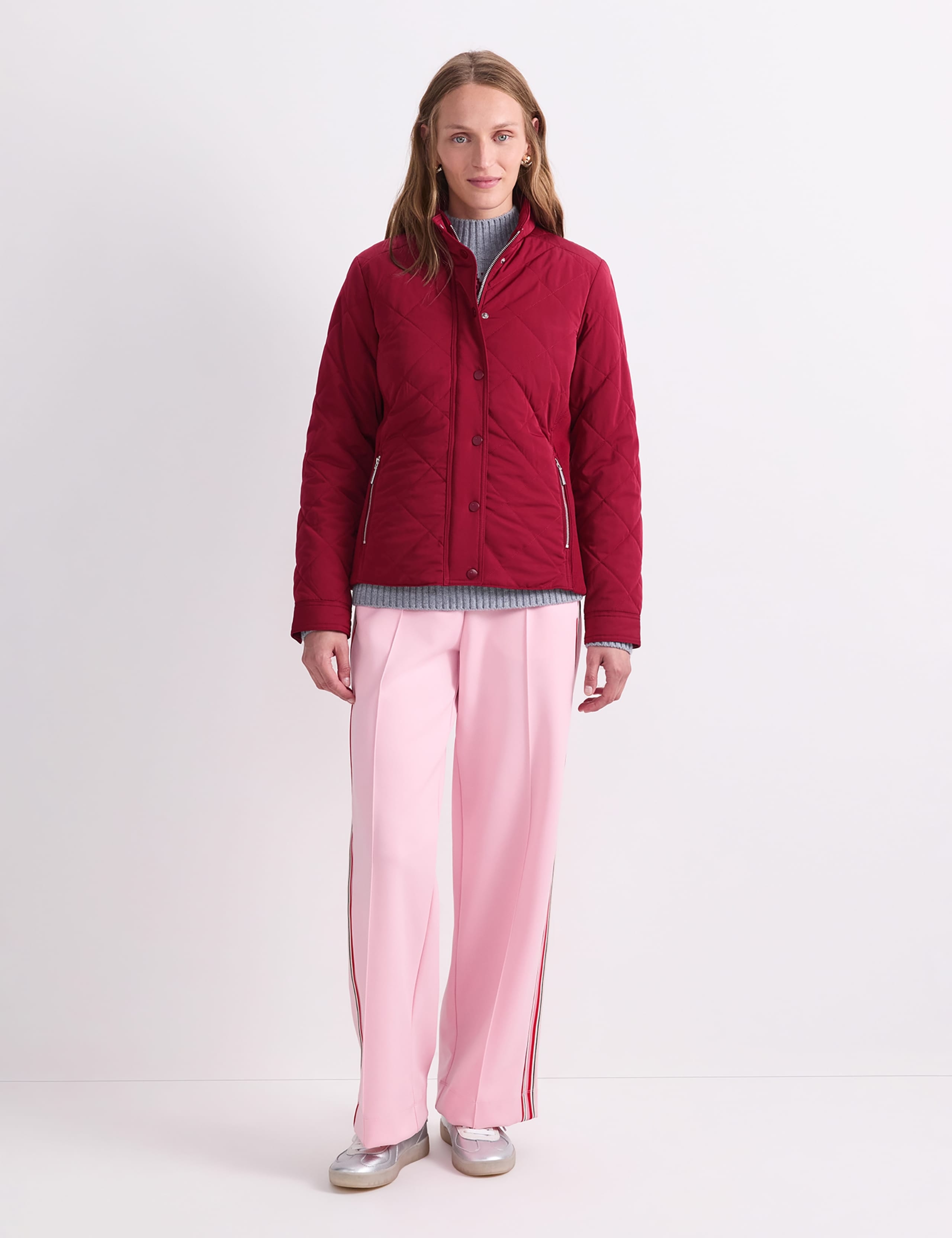 High Neck Zip Up Quilted Jacket 2 of 6