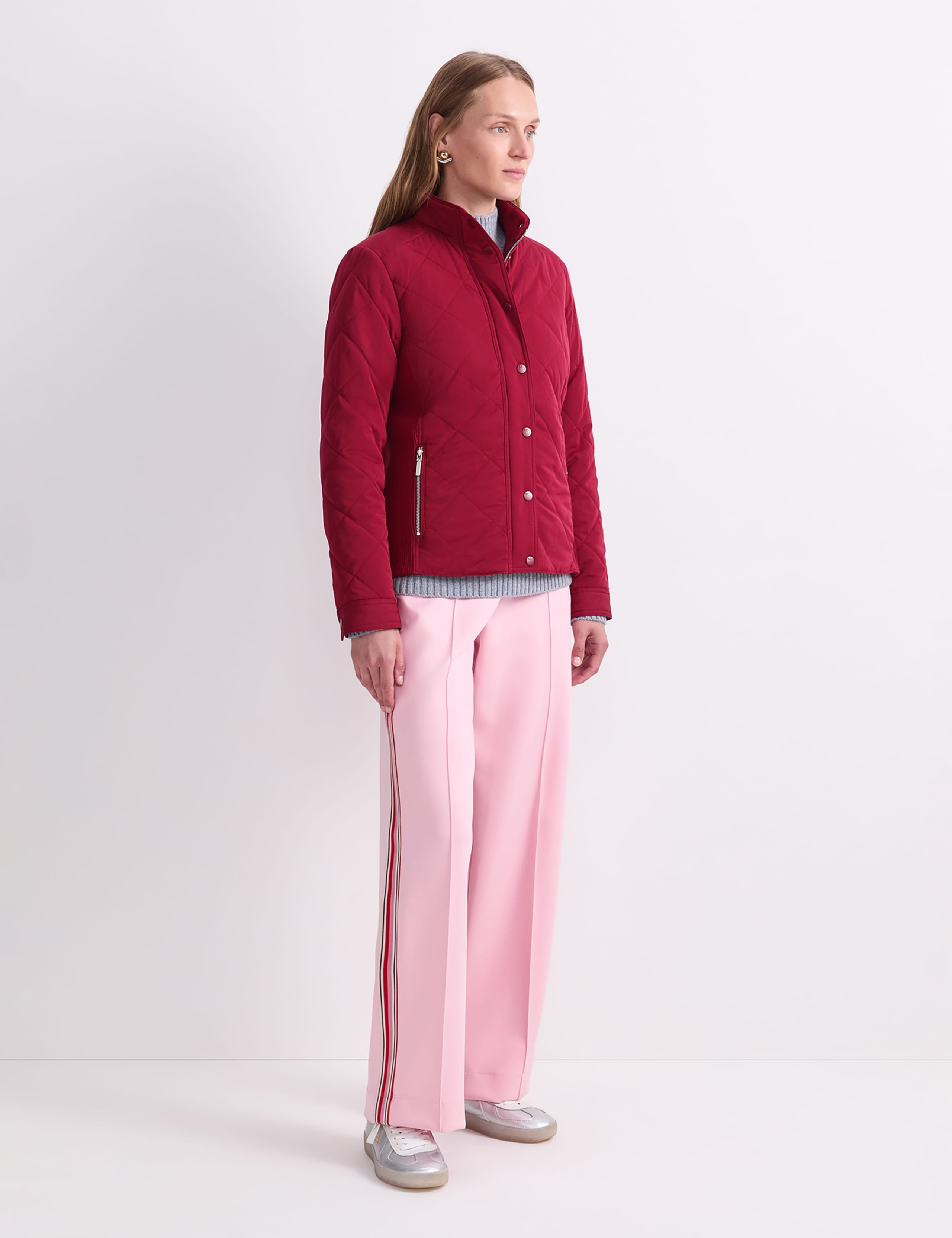 High Neck Zip Up Quilted Jacket 4 of 6