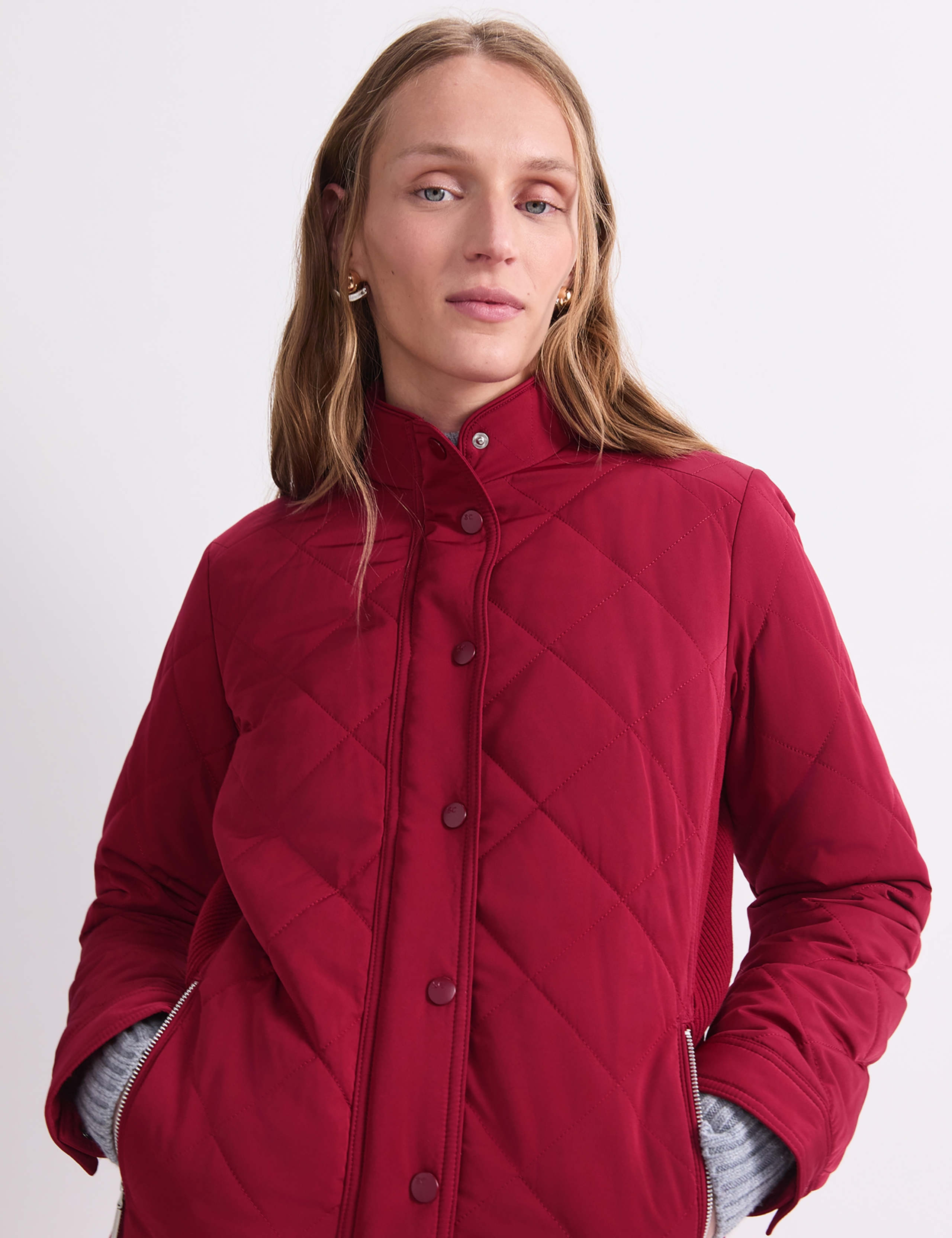 High Neck Zip Up Quilted Jacket 5 of 6