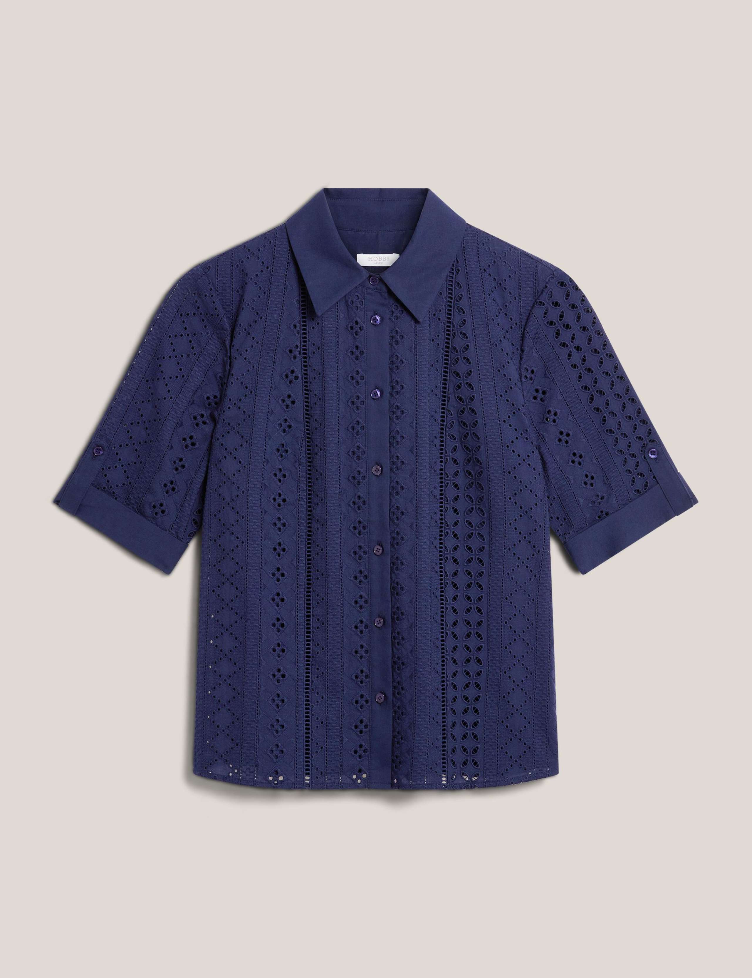 Pure Cotton Broderie Collared Shirt 2 of 5