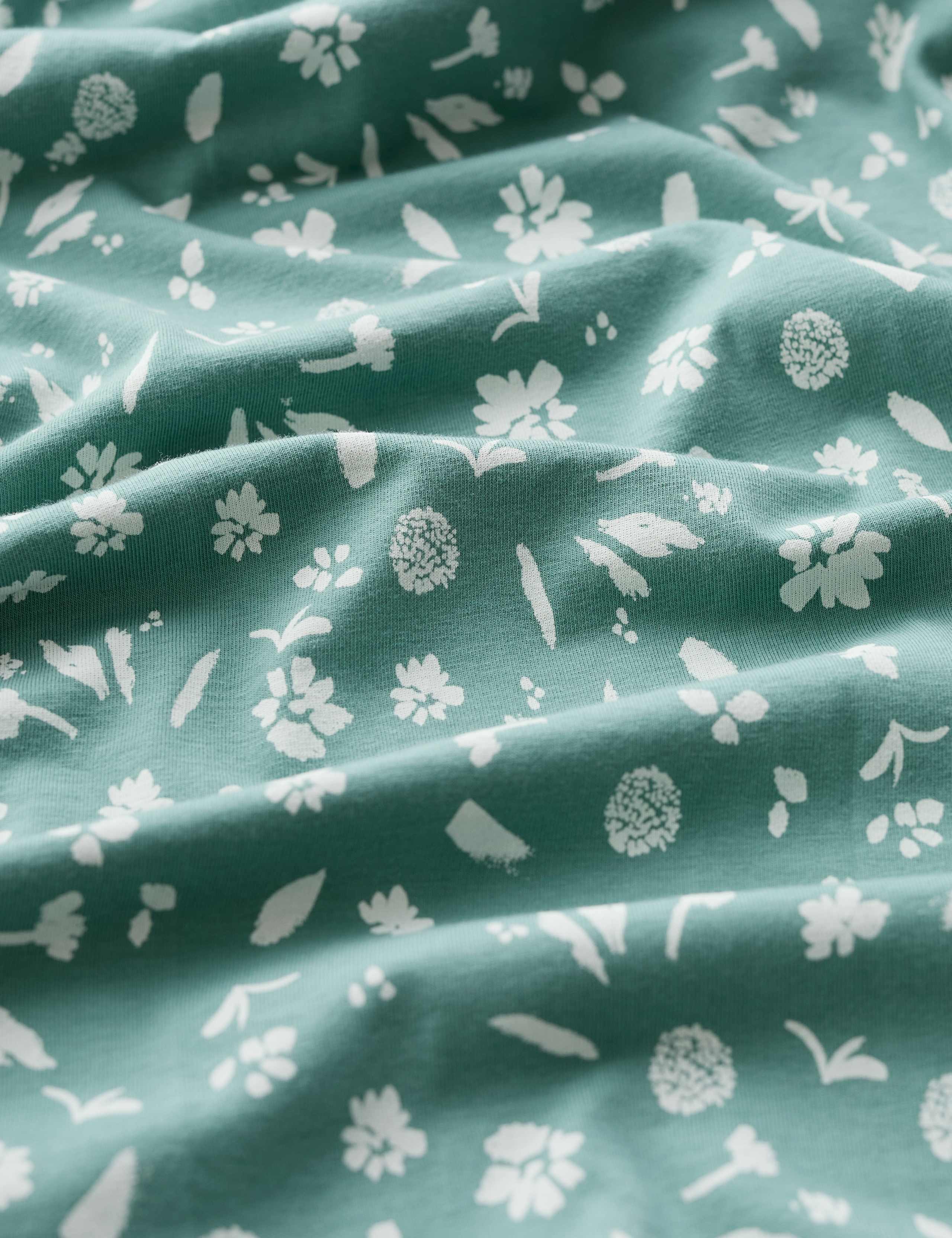 Cotton Rich Floral V-Neck Midaxi Waisted Dress 5 of 5