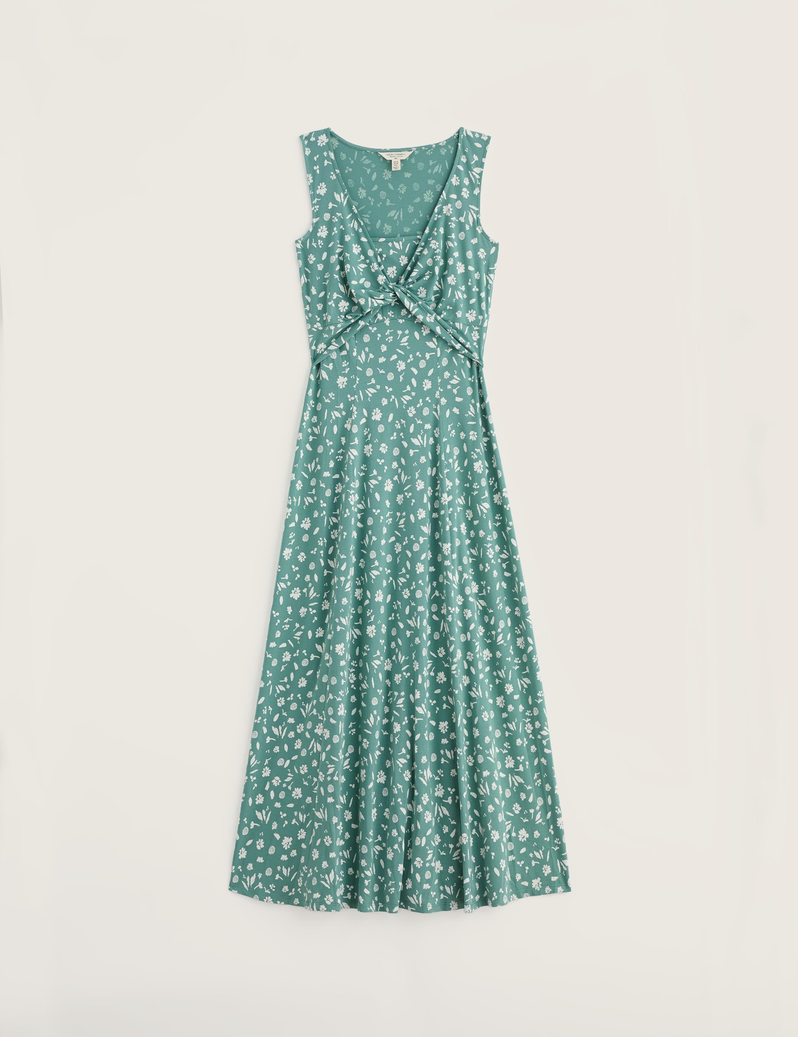 Cotton Rich Floral V-Neck Midaxi Waisted Dress 2 of 5