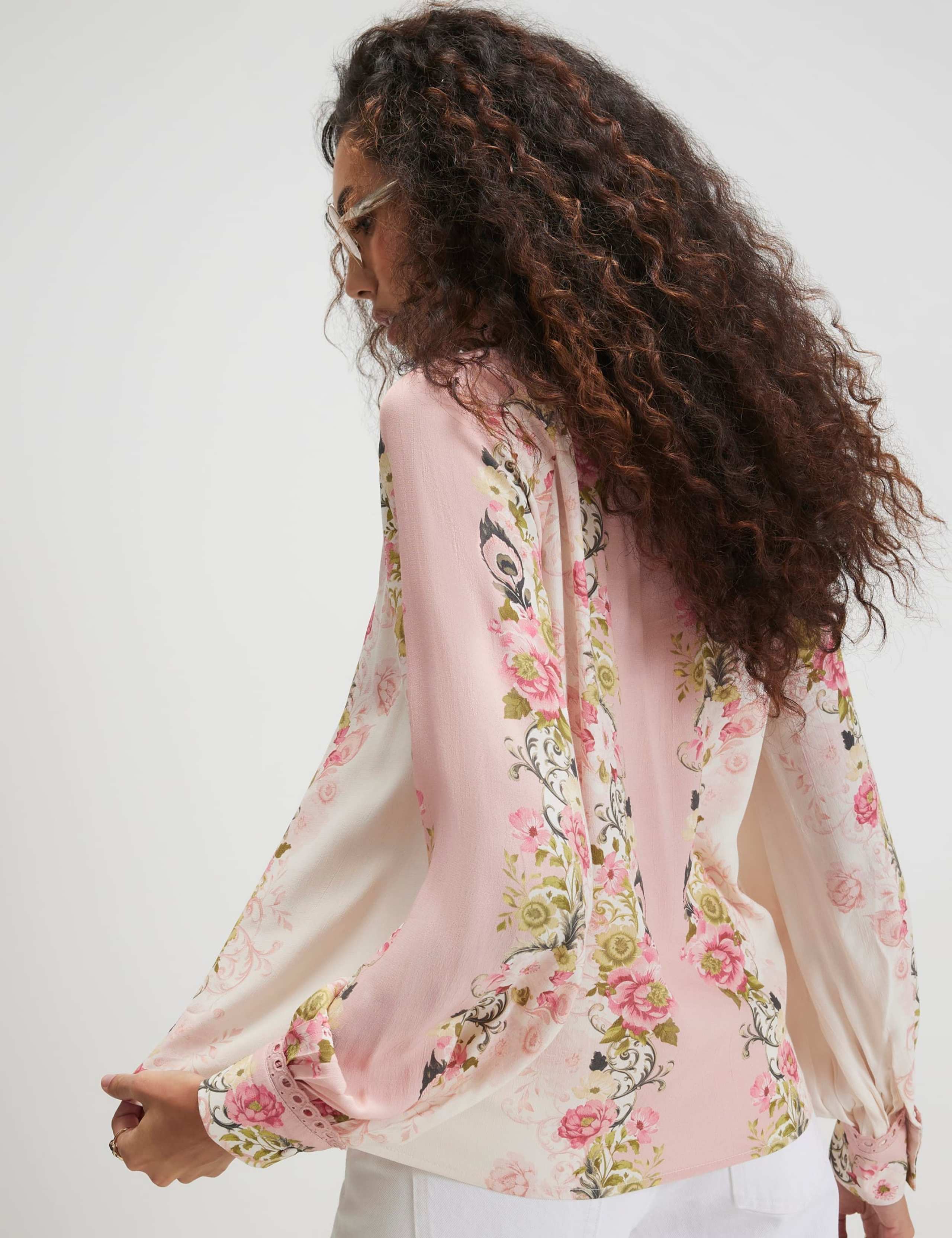Floral Lace Detail Button Through Blouse 3 of 5