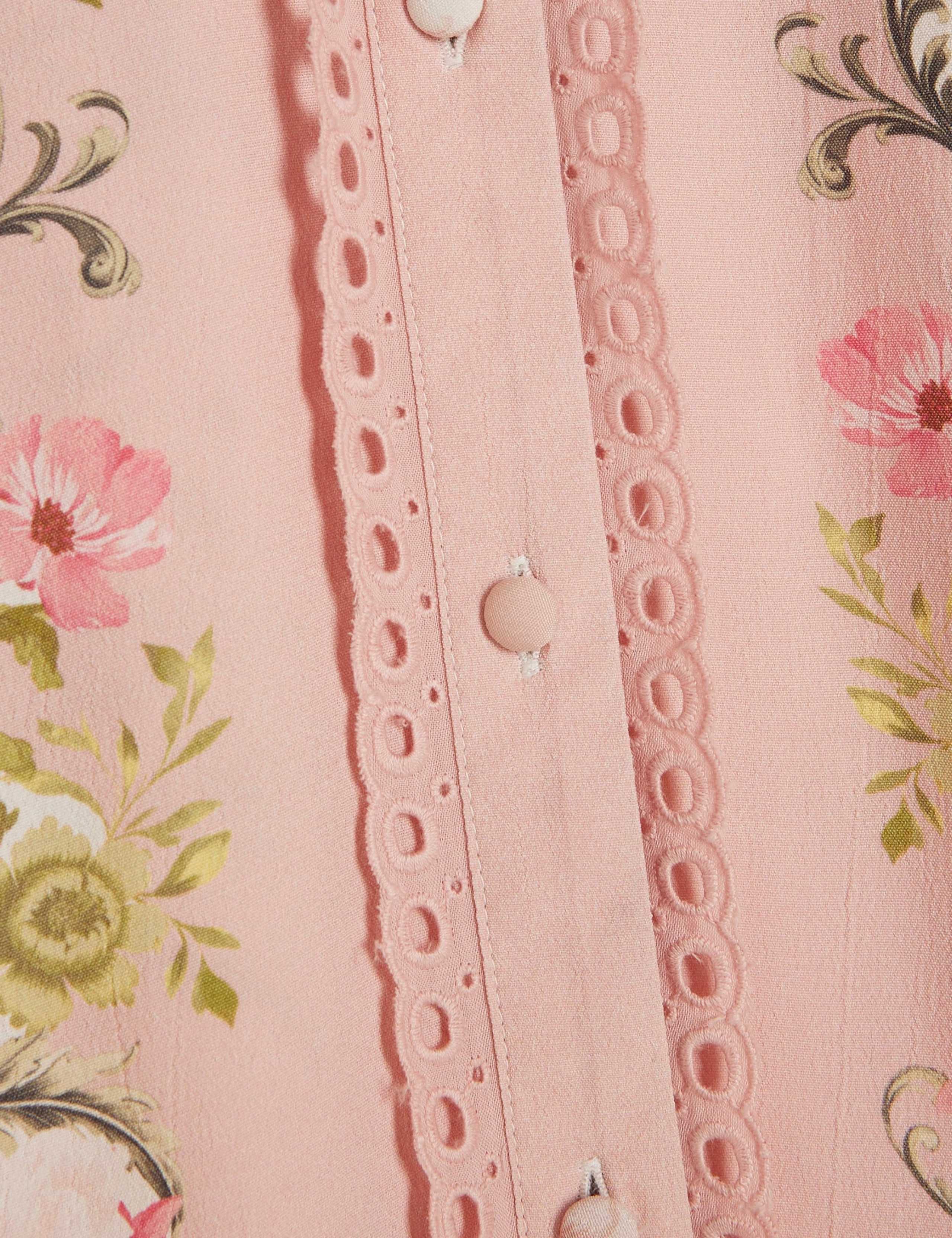 Floral Lace Detail Button Through Blouse 4 of 5