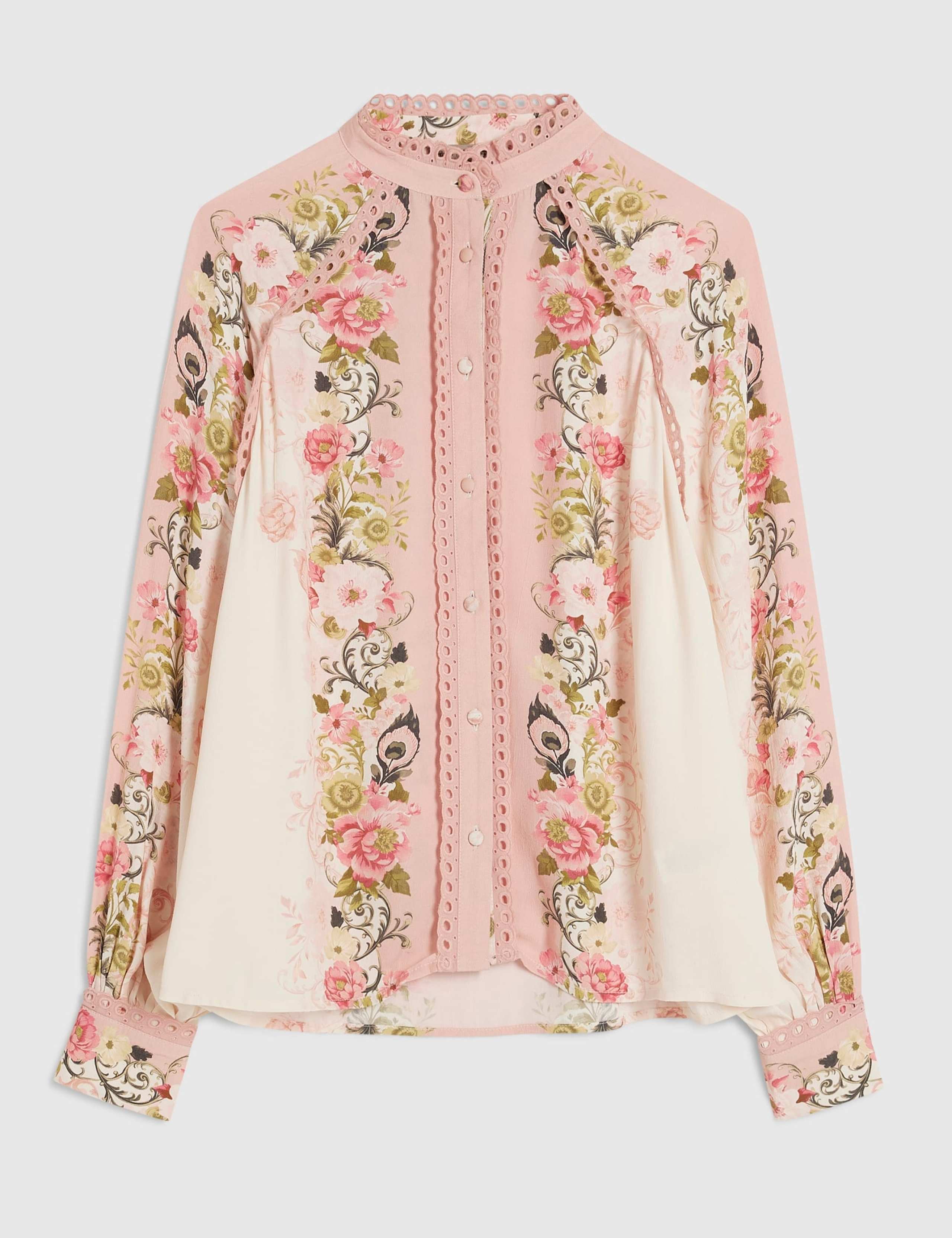 Floral Lace Detail Button Through Blouse 2 of 5