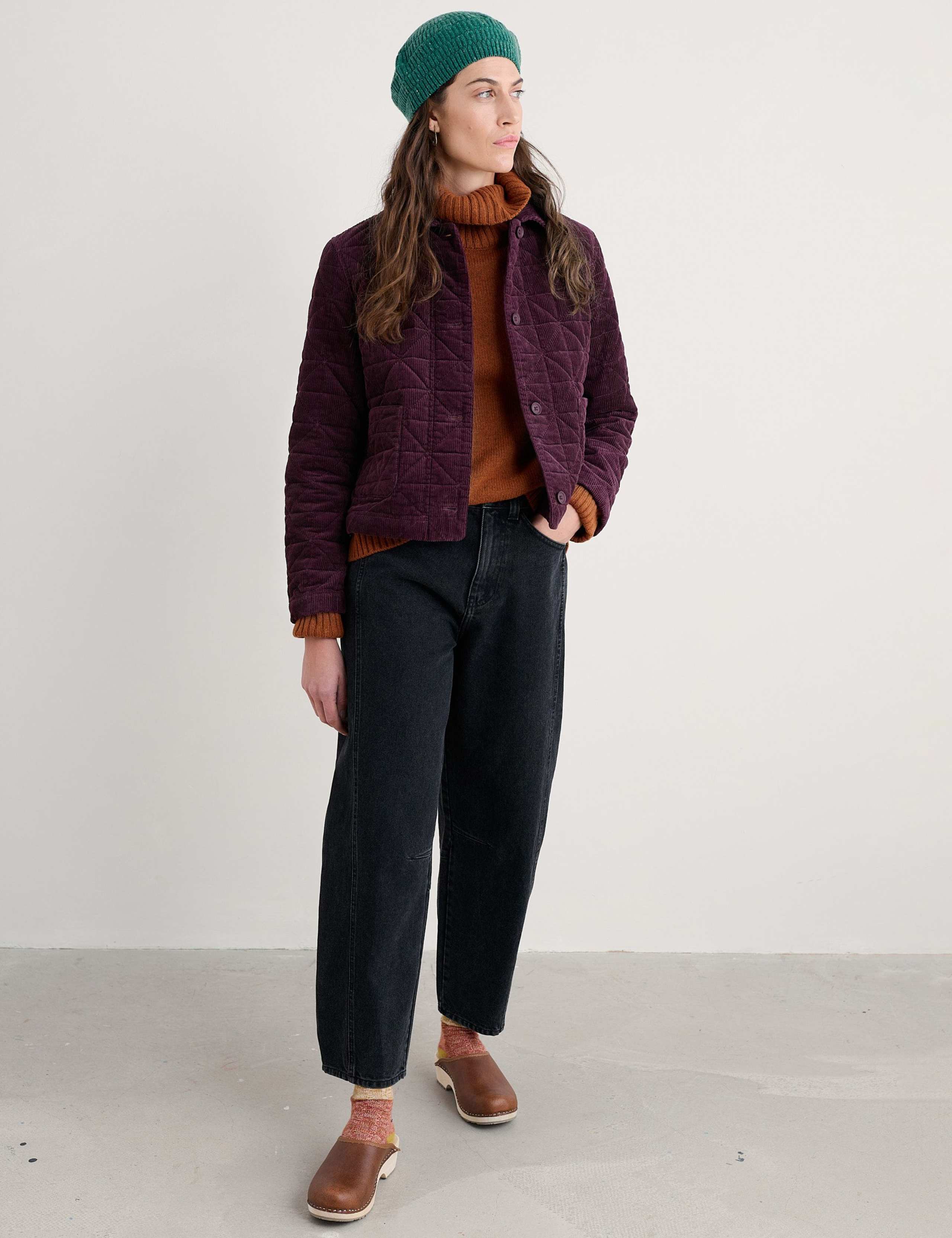 Corduroy Textured Collared Short Jacket 1 of 5