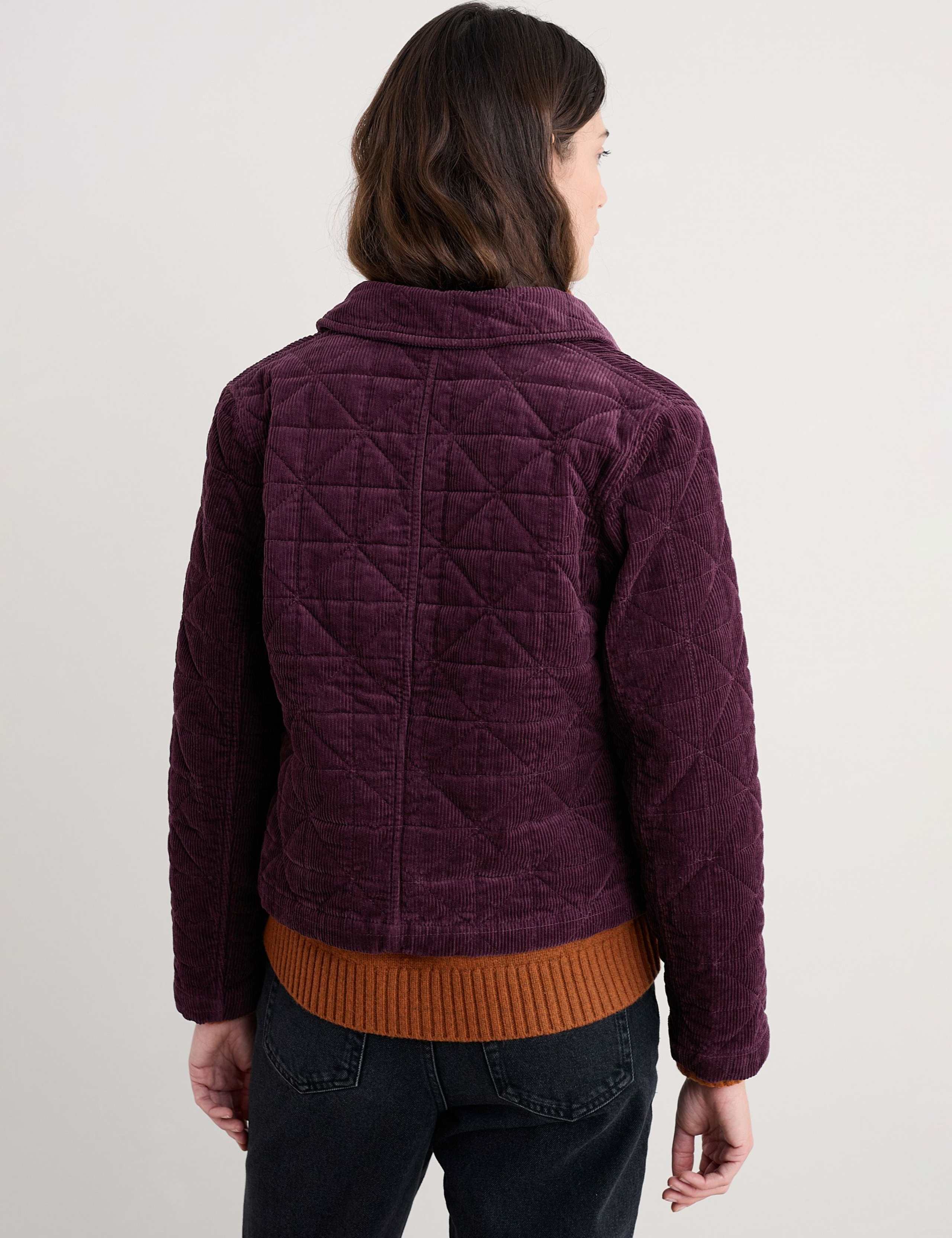 Corduroy Textured Collared Short Jacket 3 of 5