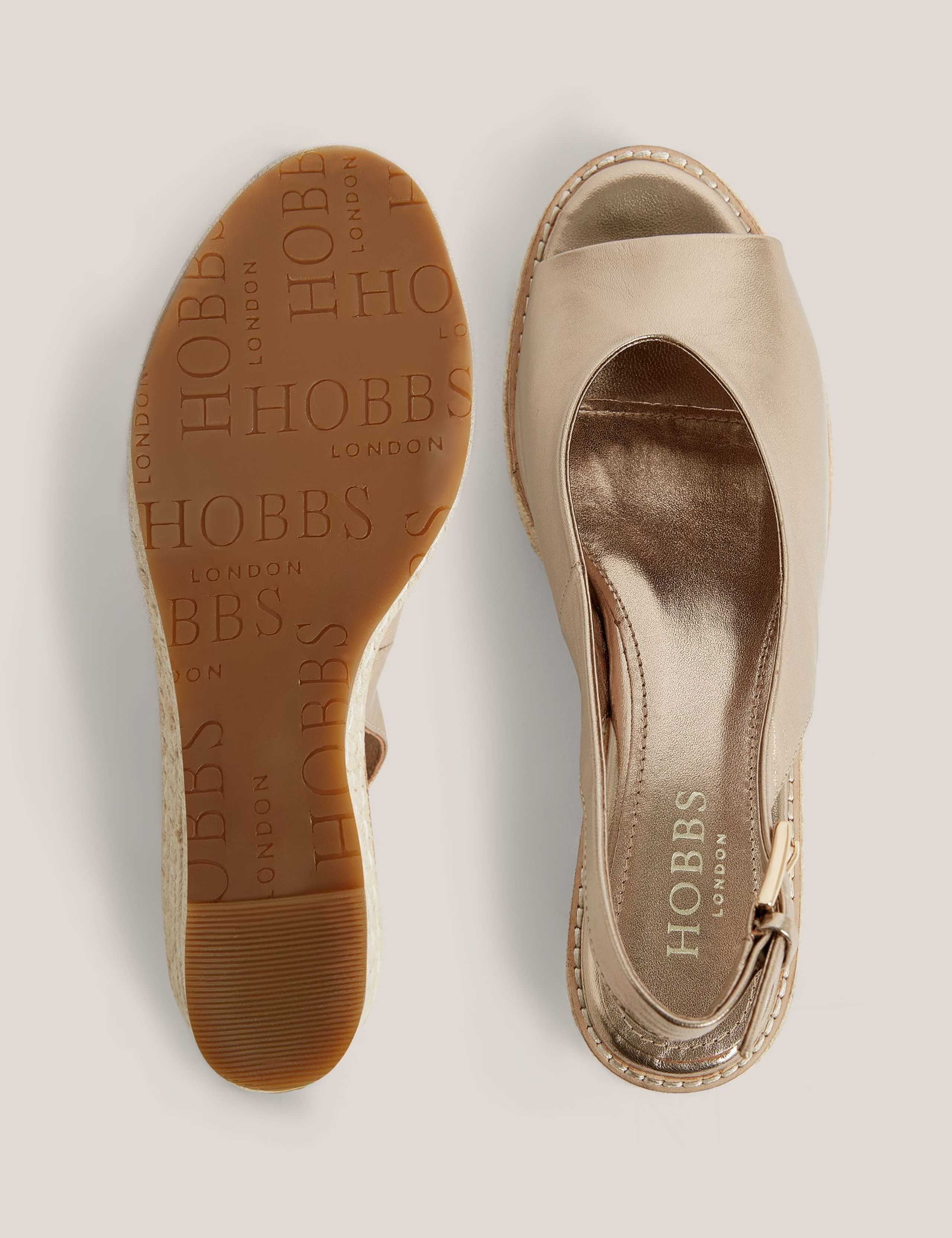 Leather Metallic Wedge Espadrilles 2 of 6