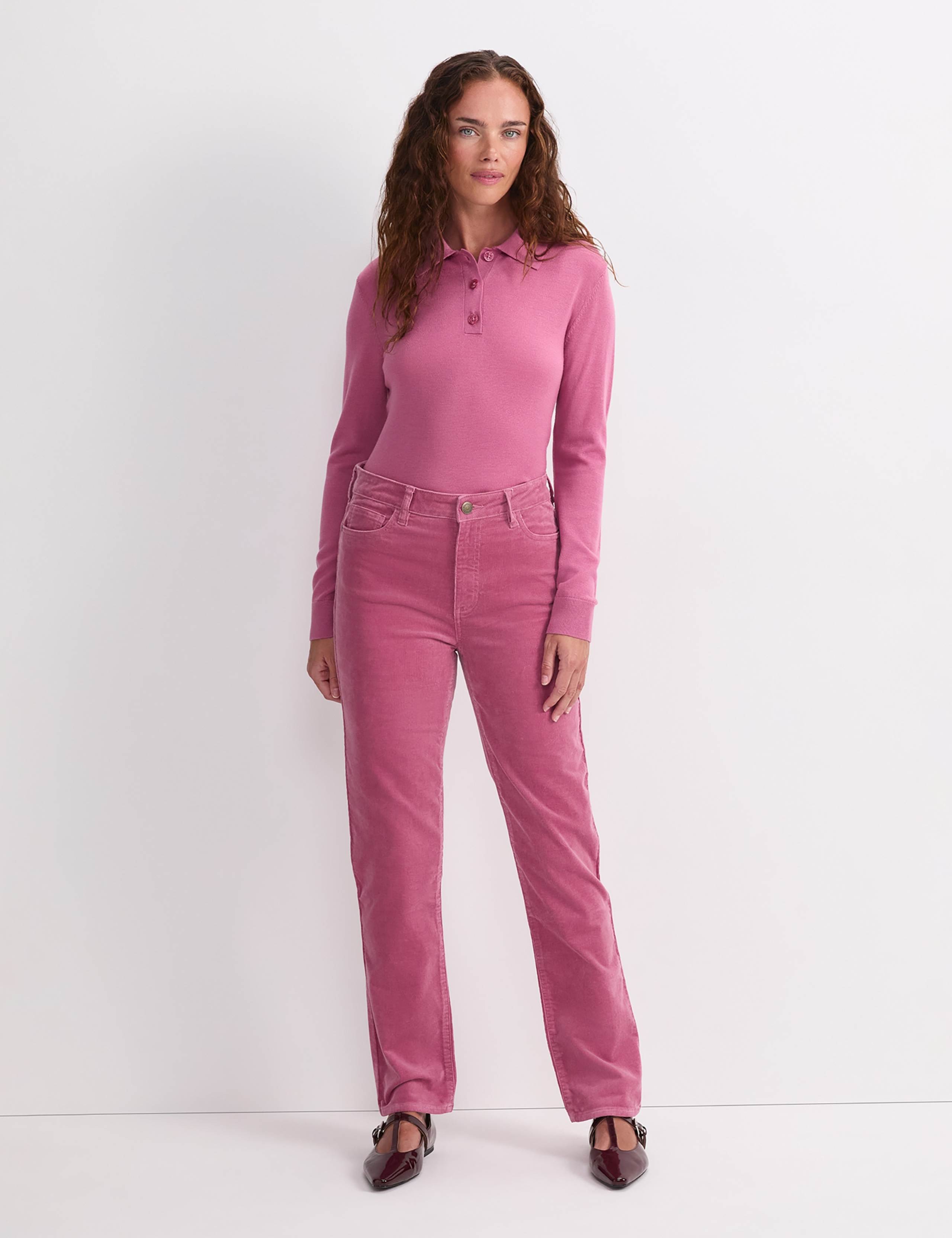 Cord High Waisted Straight Leg Jeans 2 of 6